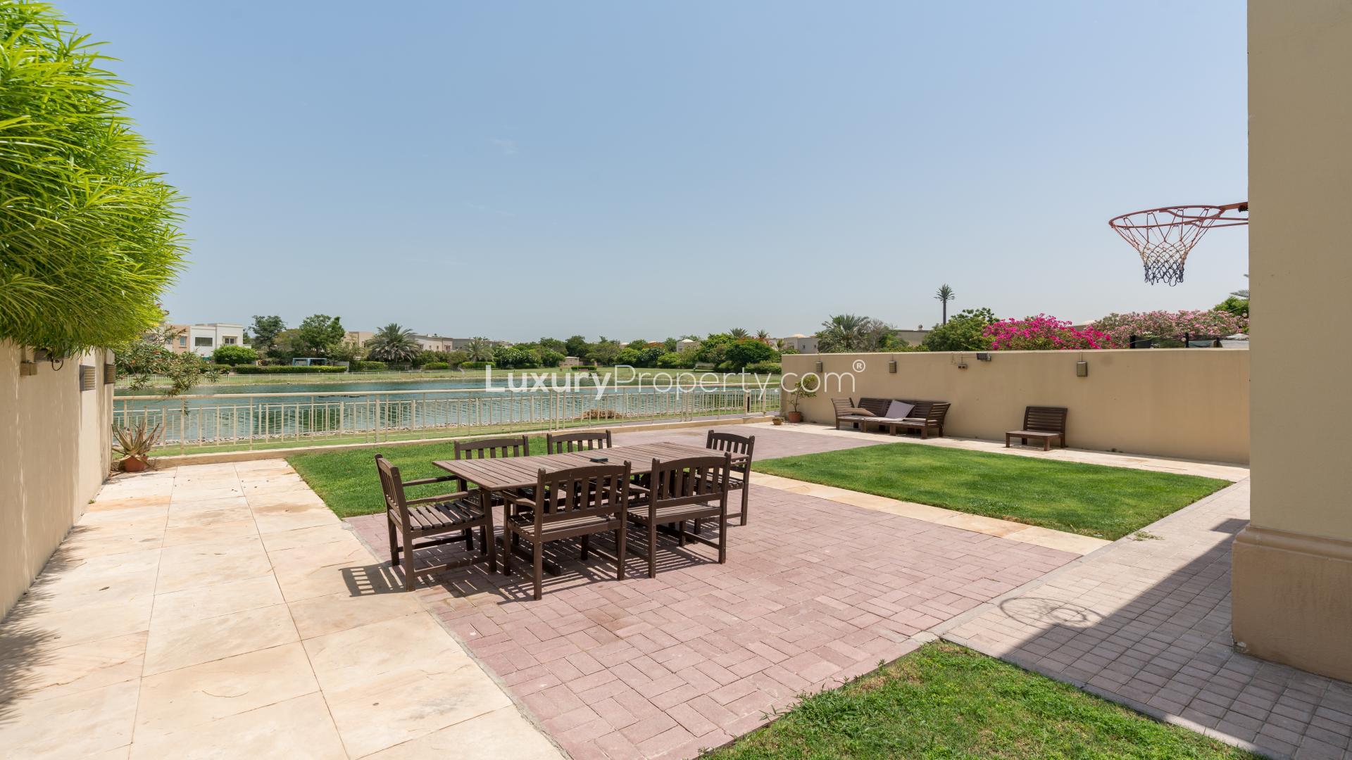Bright living room in lake-facing villa, The Springs, Emirates Living, for rent