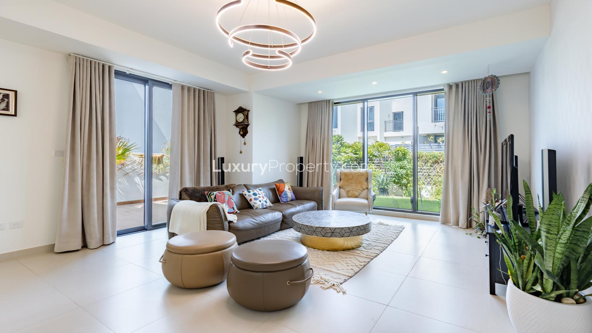 Modern villa with lush garden in Maple at Dubai Hills Estate for rent