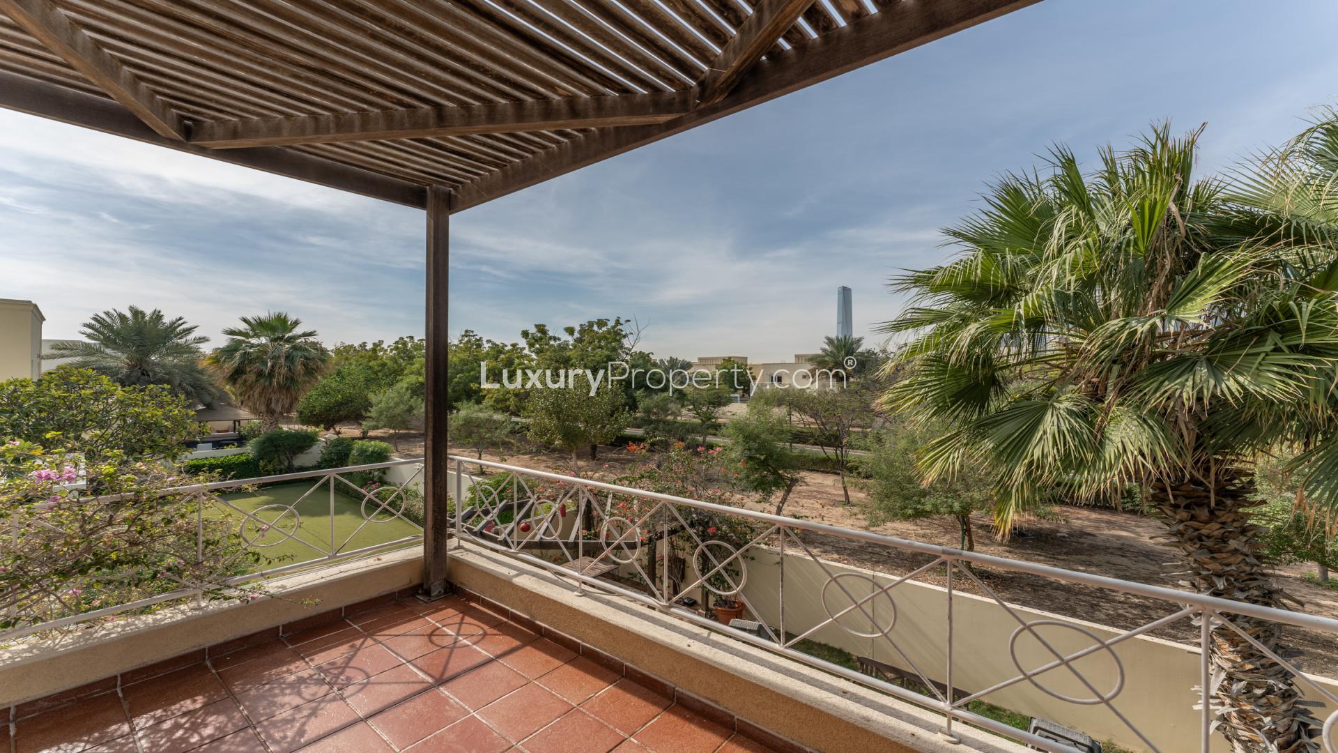 Upgraded Meadows villa with private pool, lush garden, and patio in Meadows 1 community