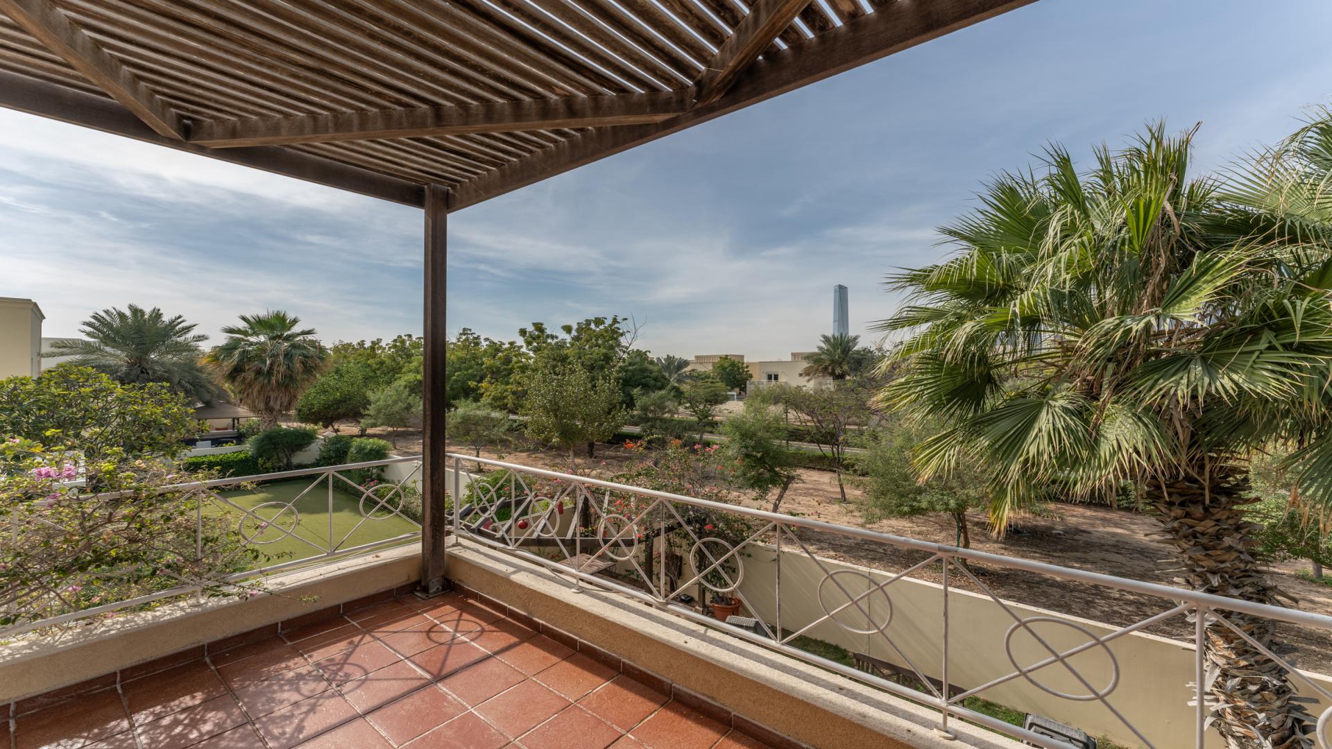 Upgraded Meadows villa with private pool, lush garden, and patio in Meadows 1 community