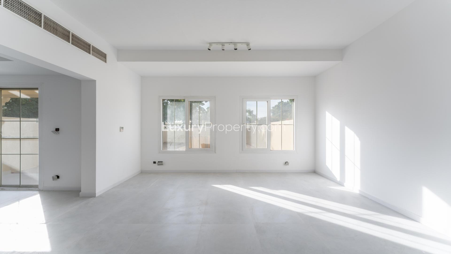 Bright, spacious living area in upgraded 3-bed villa, The Springs 14, for rent