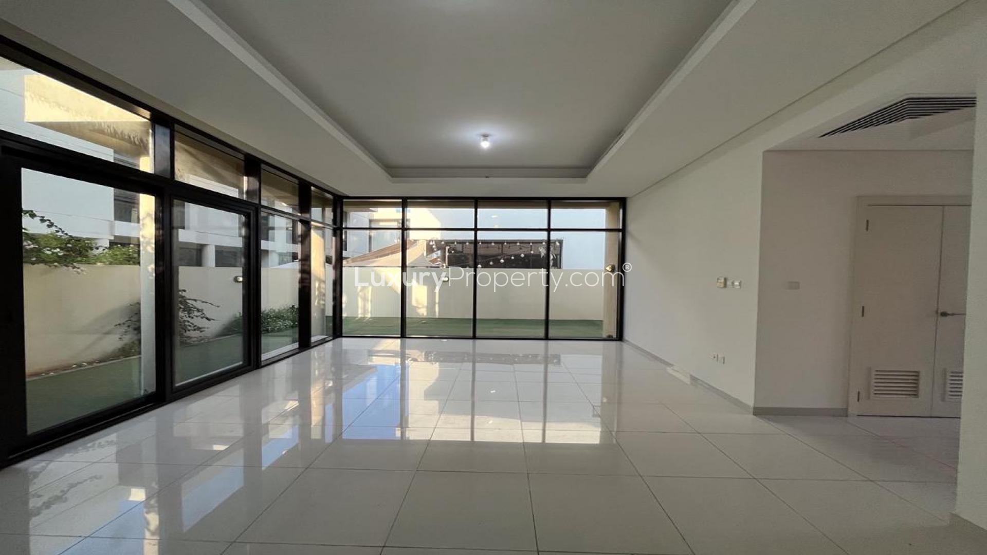 Exterior view of elegant 3-bedroom villa for rent in Richmond, Damac Hills