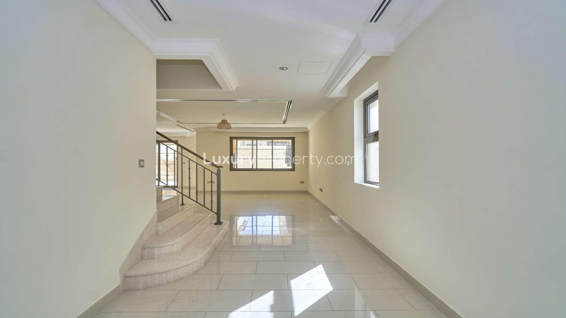 Spacious villa exterior with landscaped garden in Casa, Arabian Ranches 2 for rent