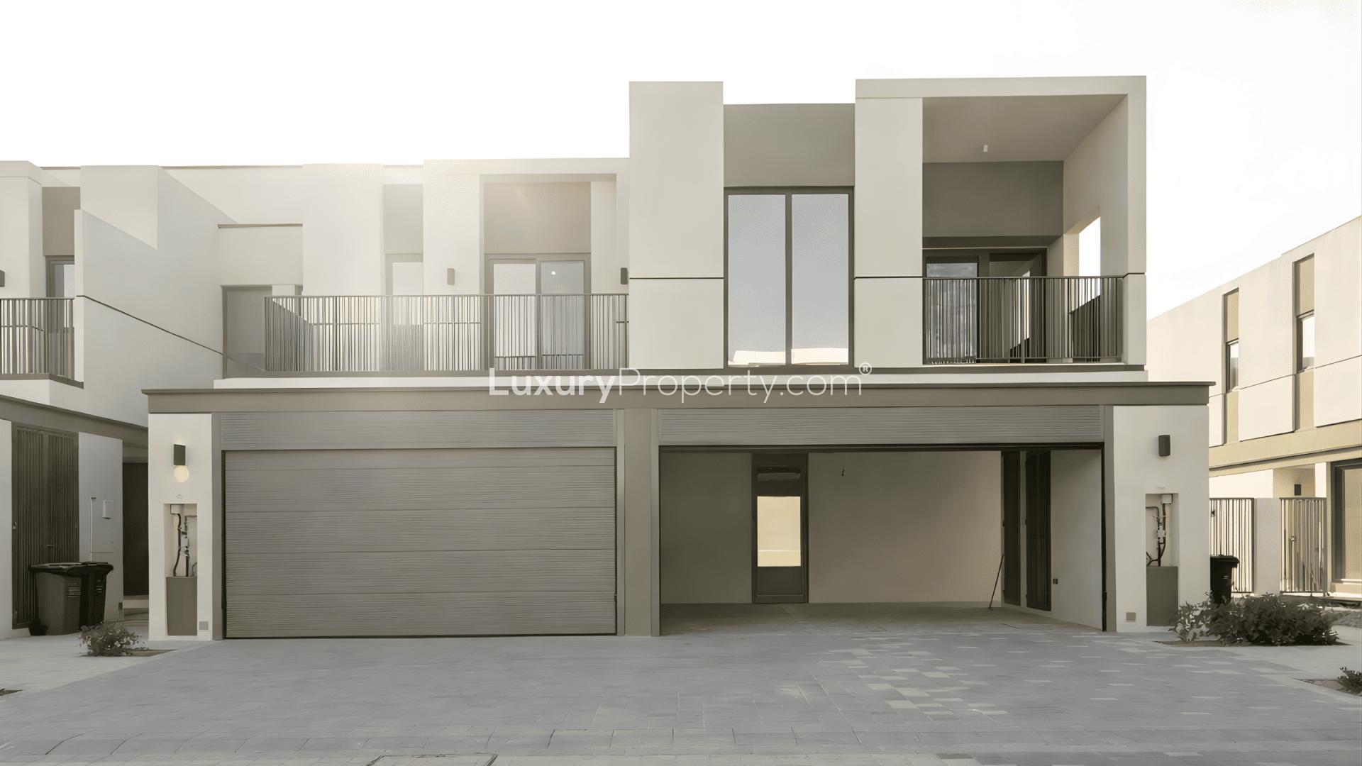 Brand new villa kitchen with modern design in Tilal Al Ghaf, Aura 3 community