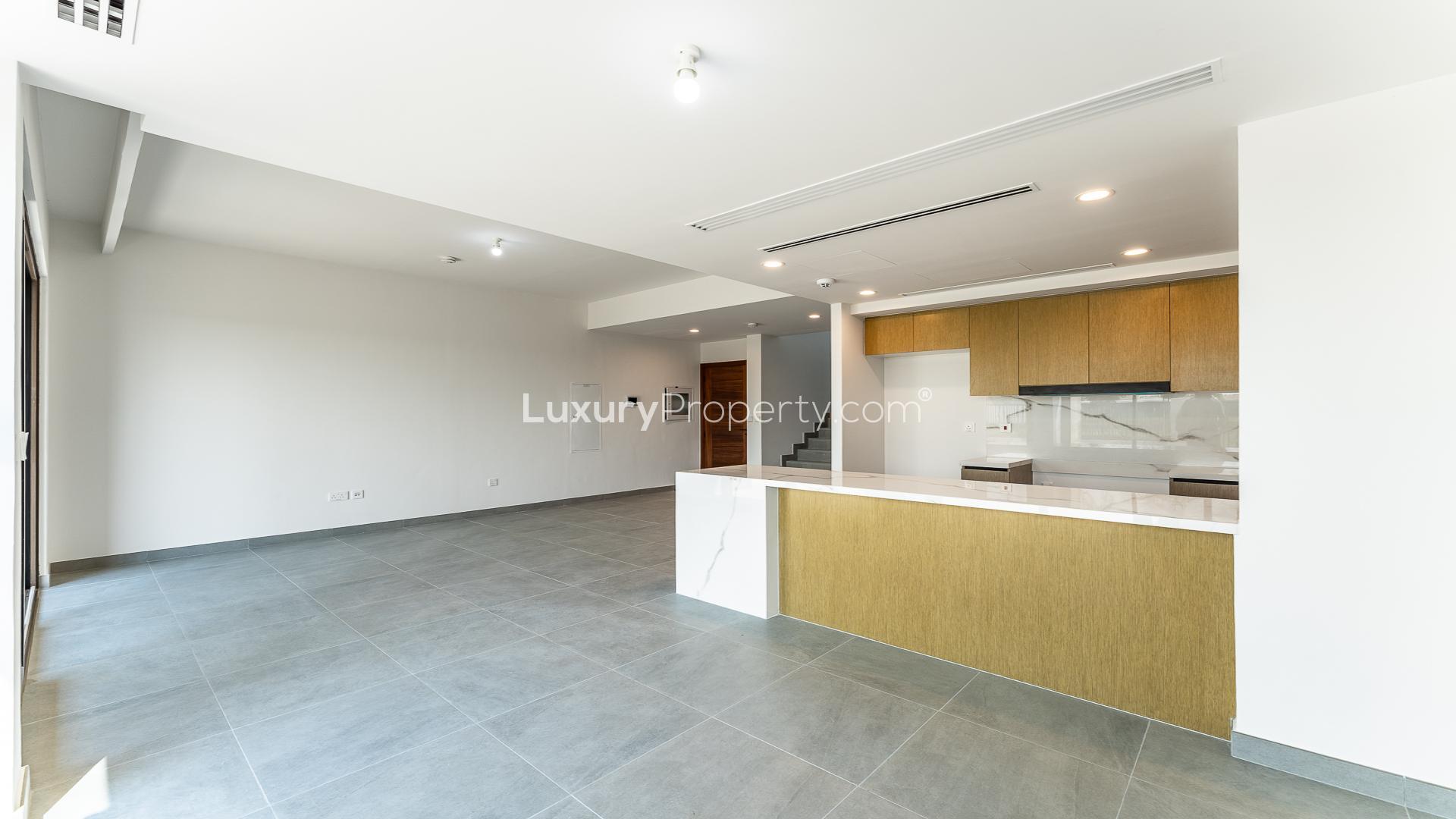 Modern villa exterior in La Violeta, Villanova community, available for rent