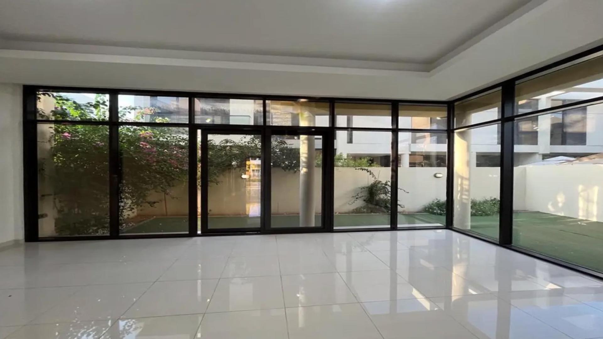 3-bedroom semi-detached villa exterior in Richmond, Damac Hills, available for rent