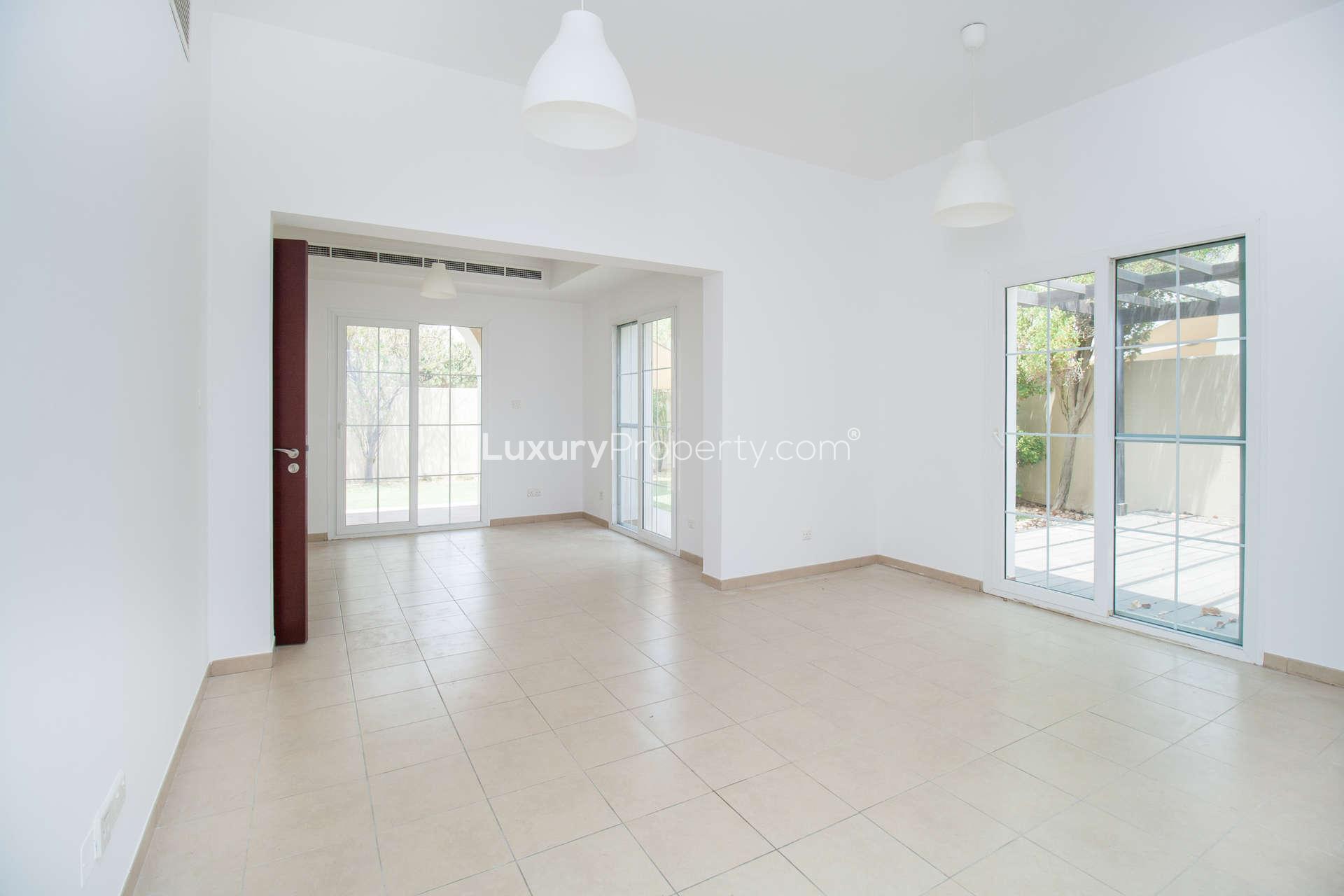 Exterior view of 3-bedroom townhouse for rent in Al Reem 1, Arabian Ranches