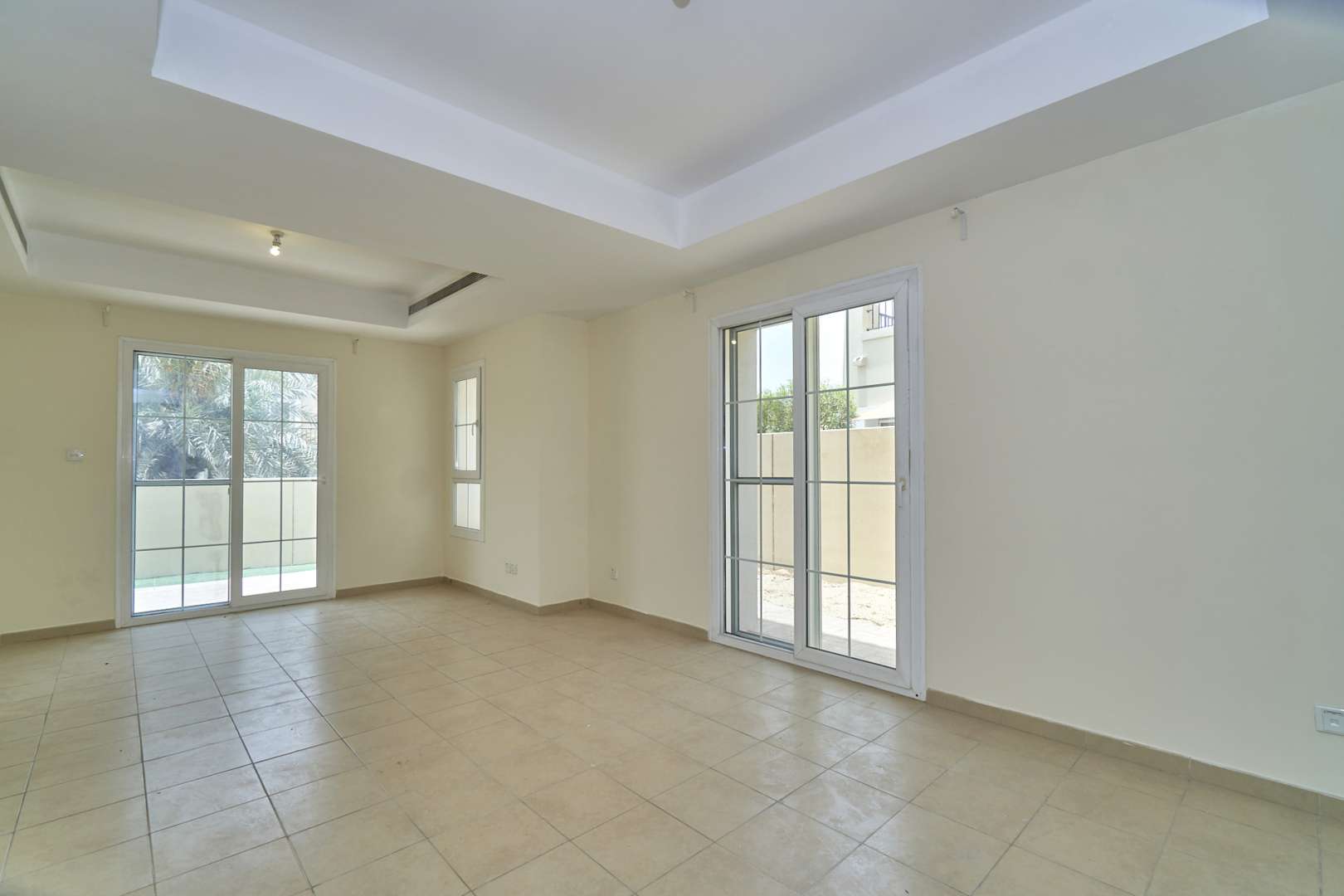 Empty living room in Type 3E villa, Al Reem 3, Arabian Ranches for rent