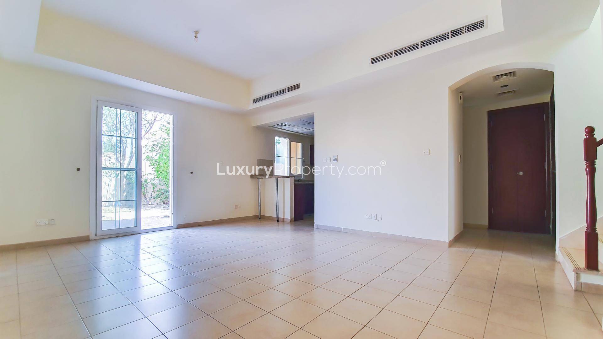 Immaculate backyard view of Type 3M townhouse for rent in Al Reem, Arabian Ranches