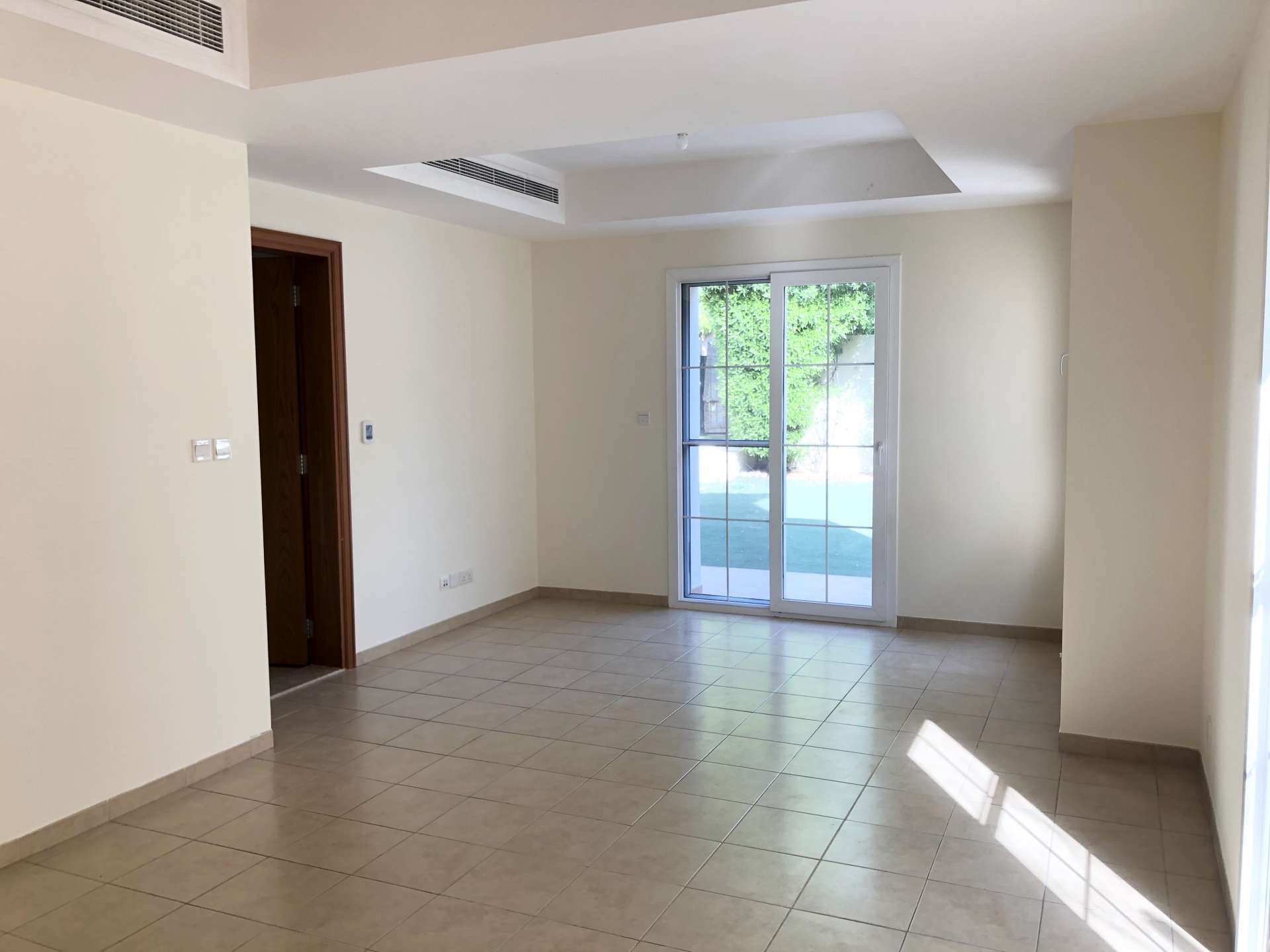 Empty bedroom in upgraded Type 3E villa, Arabian Ranches, Alma community, available for rent