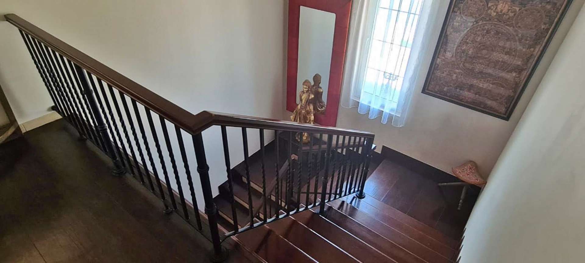 "Modern kitchen and cozy seating area in Alvorada villa, Arabian Ranches, for rent.",Staircase view in spacious A2 Type Villa, Alvorada, Arabian Ranches for rent