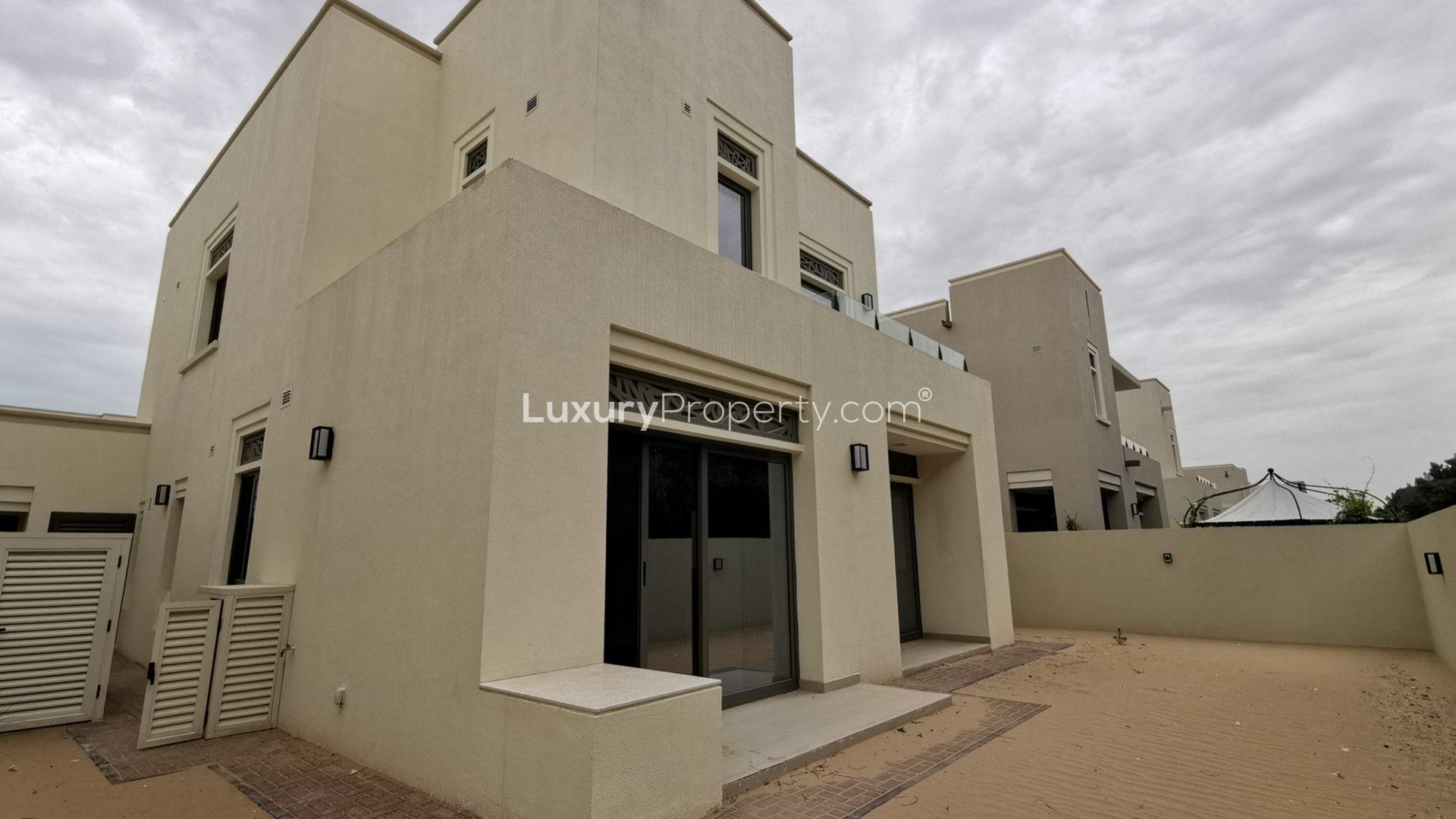 Modern kitchen and living area in Azalea villa, Arabian Ranches 2, available for rent