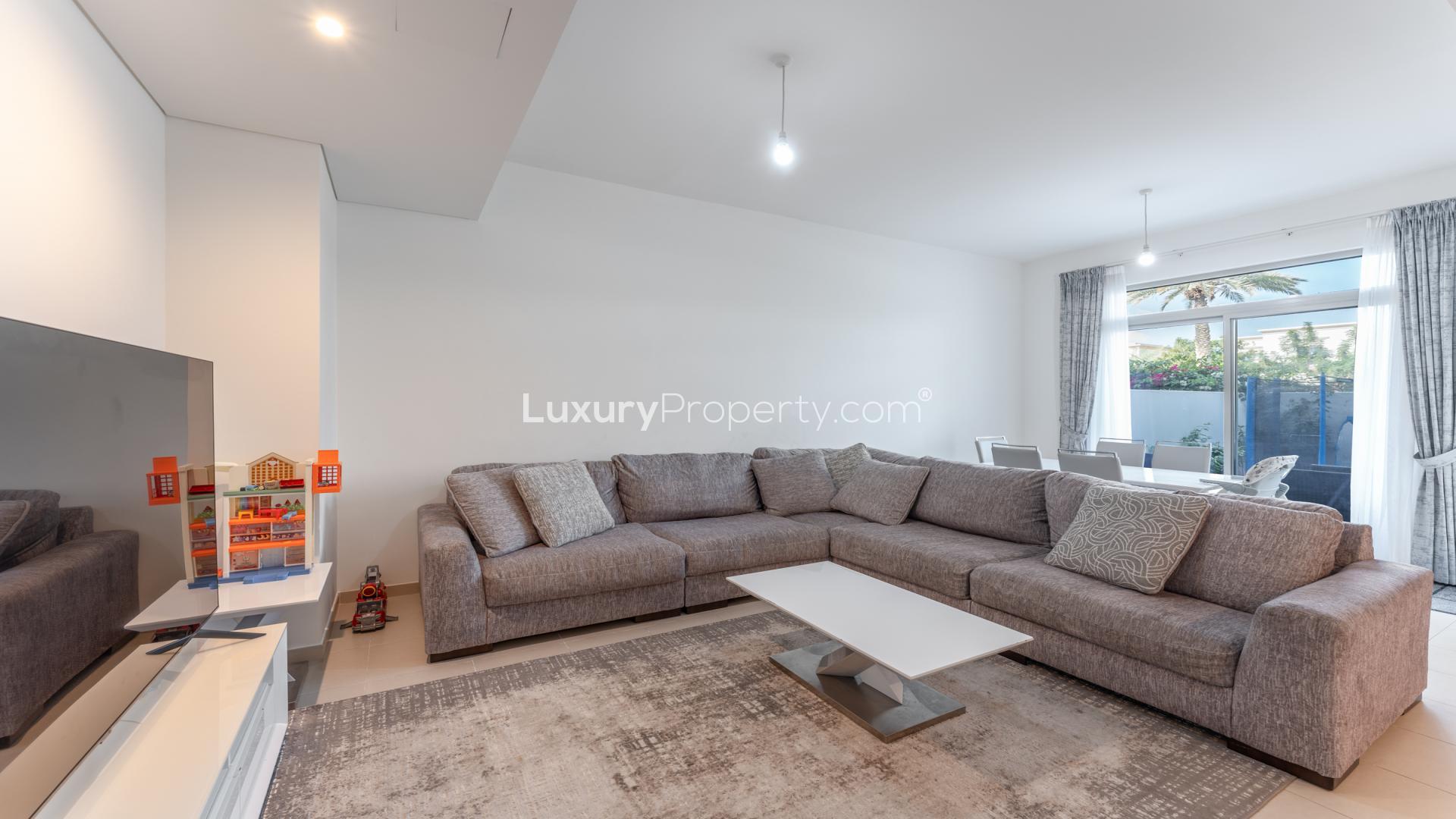 Luxurious 3-bedroom villa exterior in Reem Community, Arabian Ranches 2, available for rent