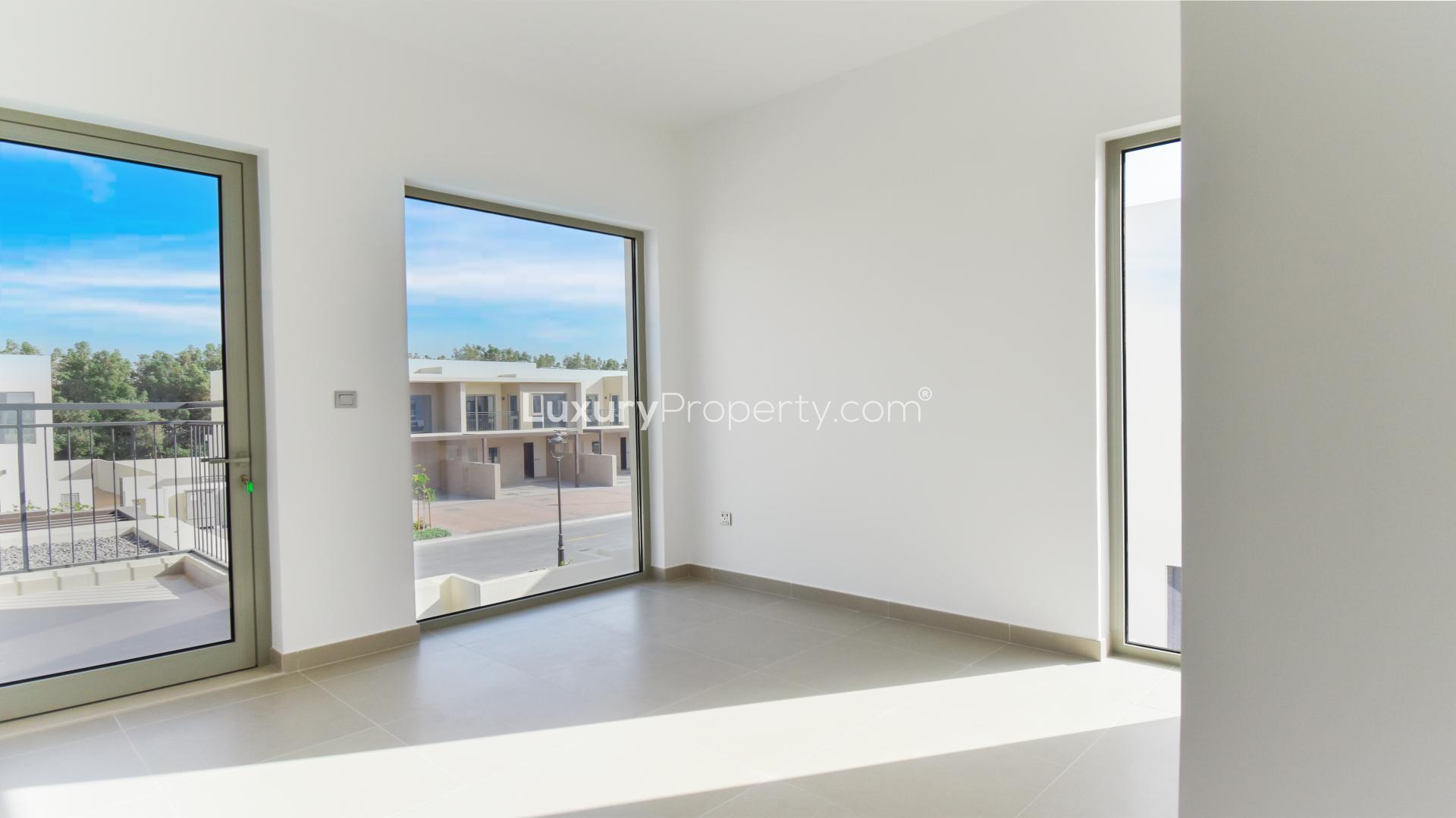 Balcony view of townhouse in Camelia, Arabian Ranches 2, available for rent