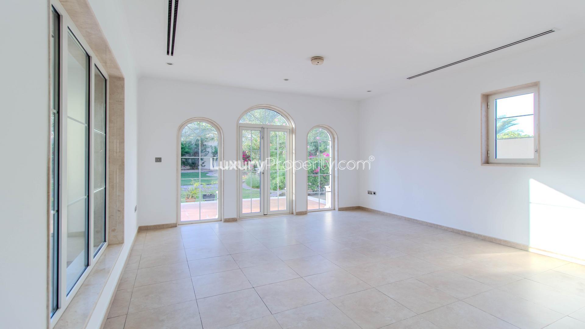 Large three-bedroom villa in Jumeirah Park's Legacy community with spacious garden and greenery