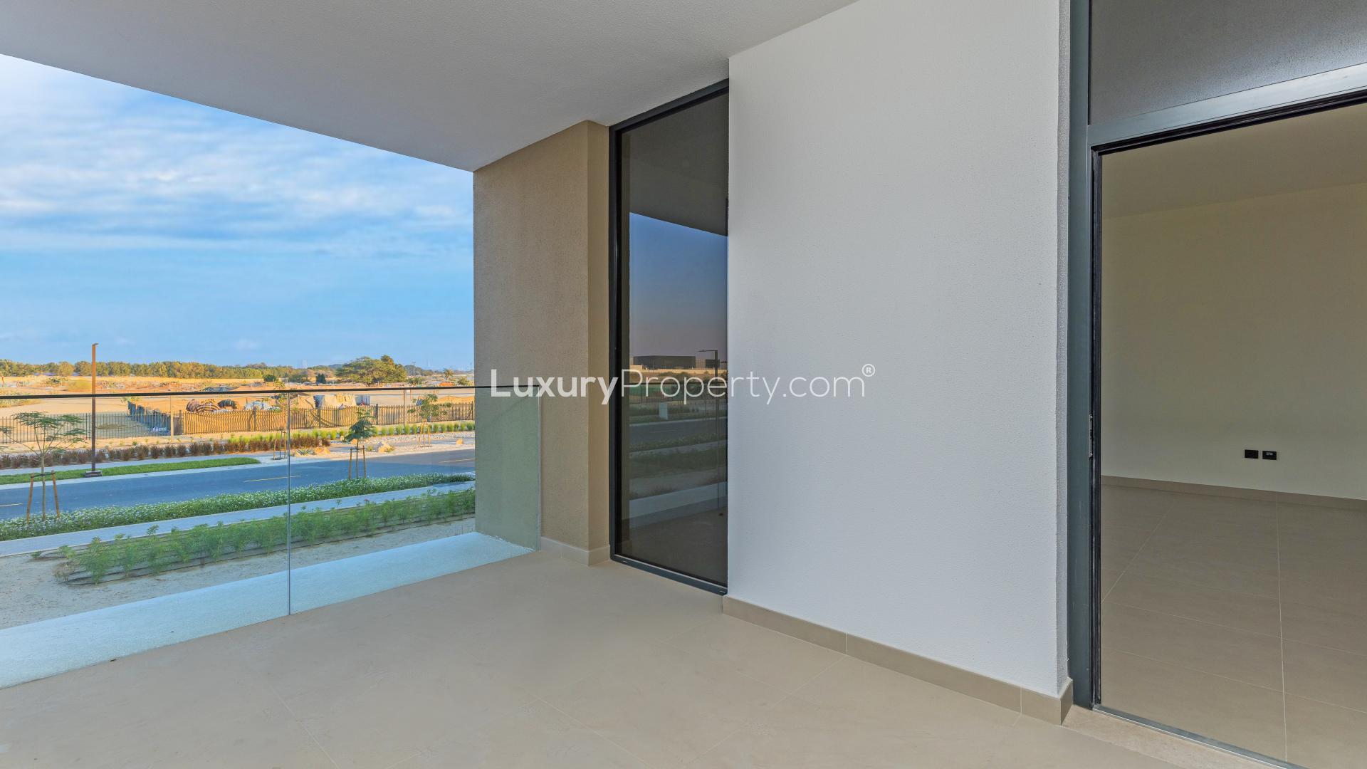 Brand new 3-bedroom villa exterior in Golf Grove, Dubai Hills Estate, for rent
