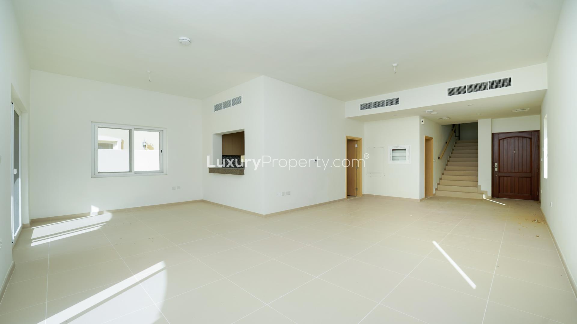 N/A,Spacious living area in 3-bedroom villa for rent, Villanova, Dubai Land