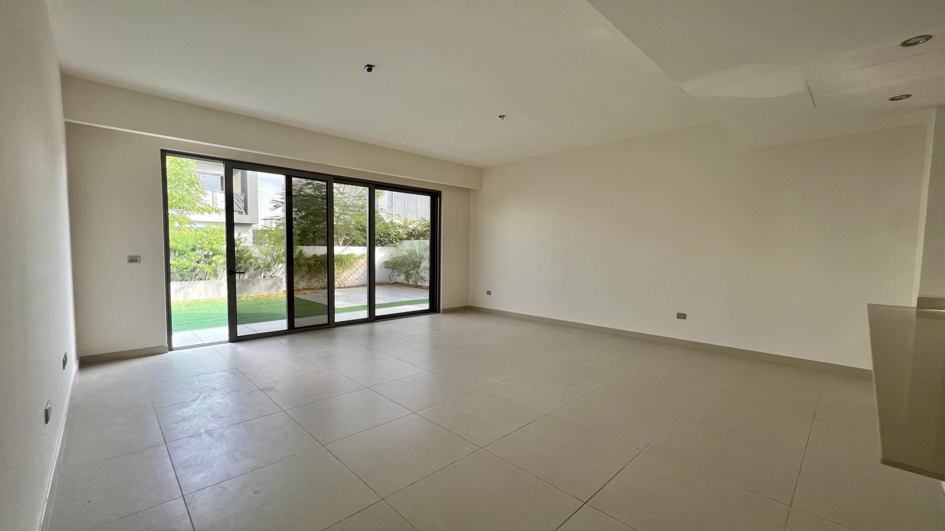 Exterior view of 3-bedroom villa in Sidra Villas, Dubai Hills Estate, with landscaped garden