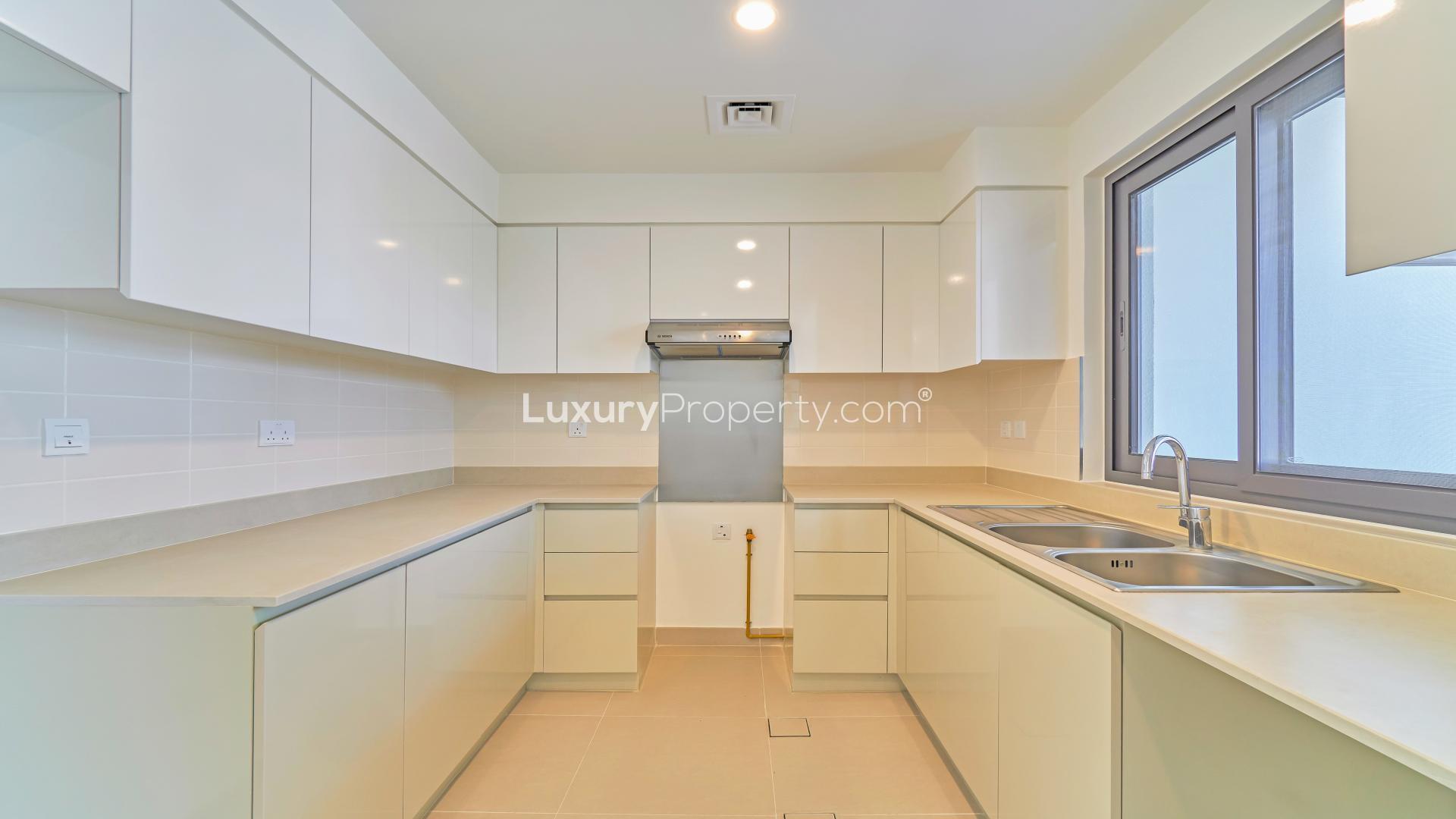 Modern 3-bedroom villa exterior in Maple at Dubai Hills Estate, available for rent