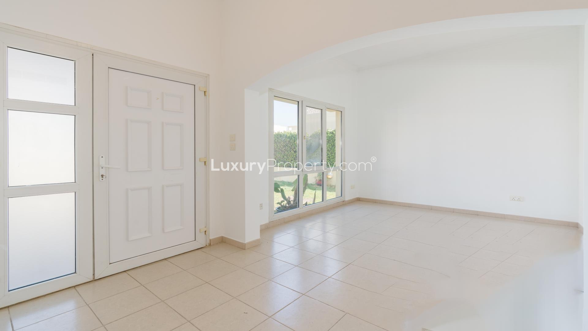 Spacious terrace view of villa in Meadows 9, Emirates Living, Dubai real estate