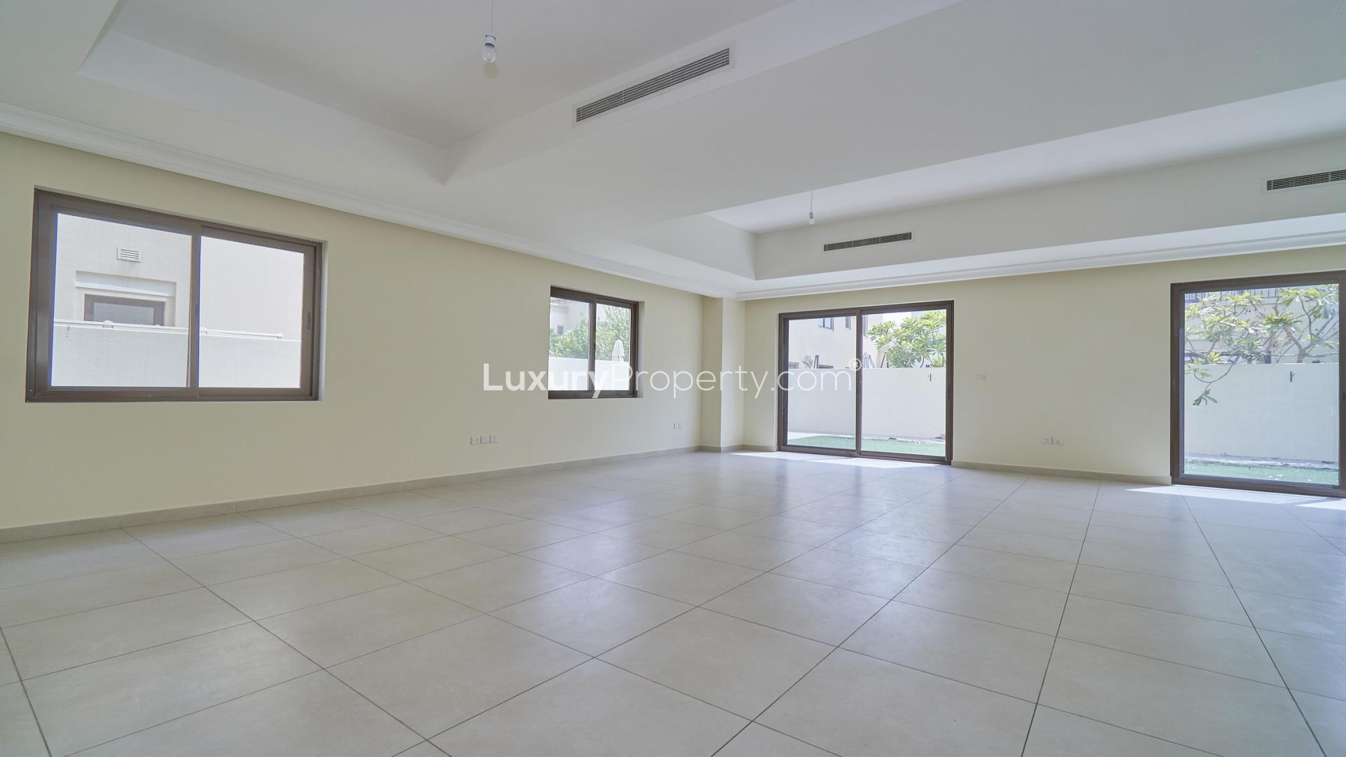 Exquisite 3-bedroom standalone villa exterior in Palma, Arabian Ranches 2, available for rent