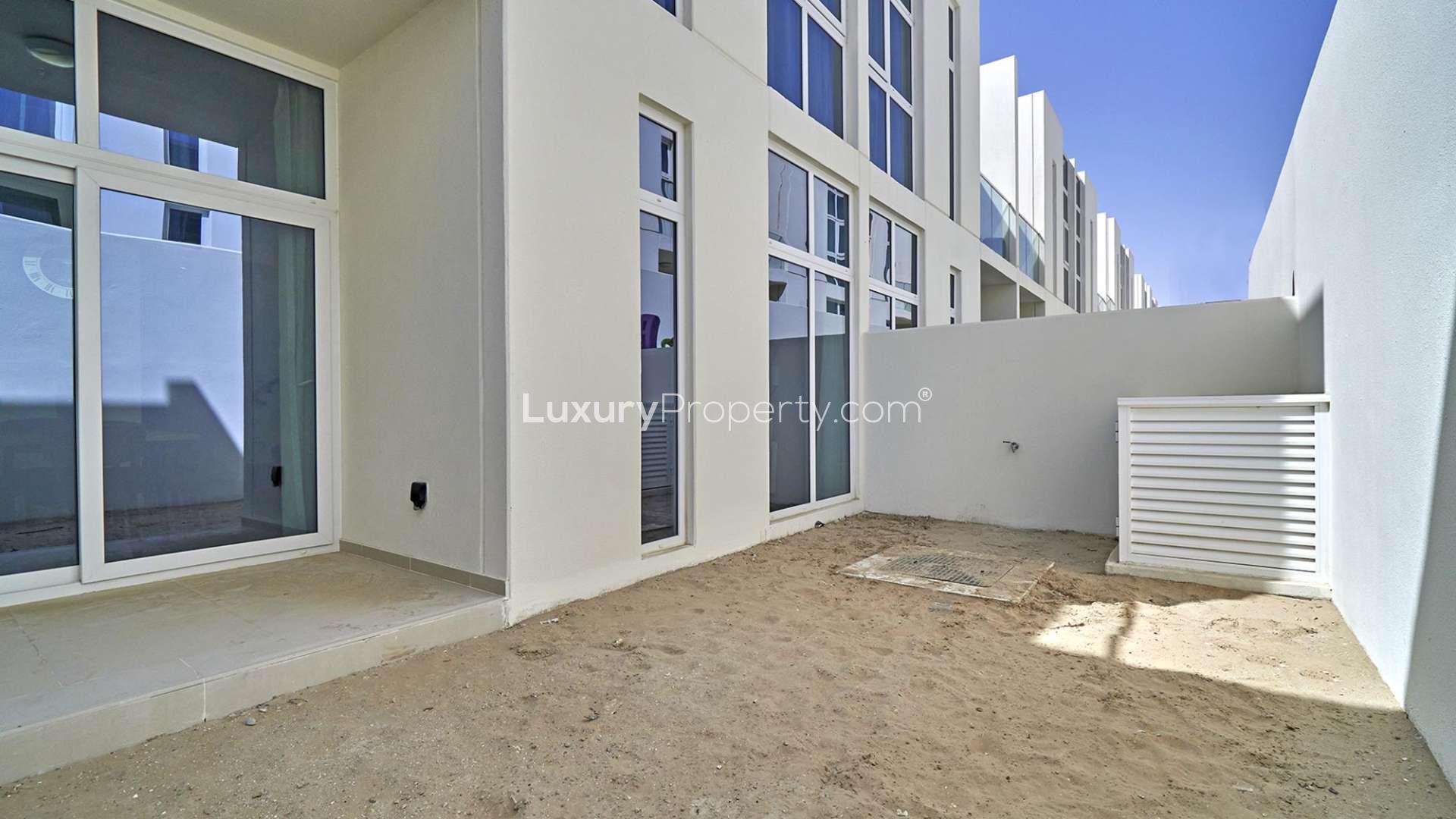 Rooftop terrace view of 3-bedroom villa for rent in Pacifica, Damac Hills 2, Akoya