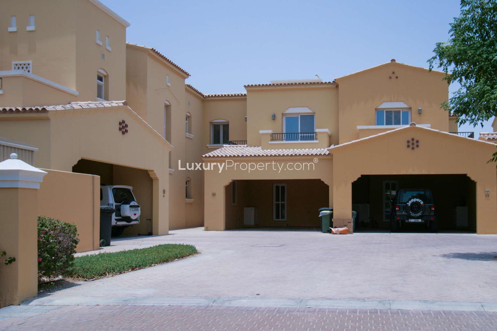 Spacious 3-bedroom Palmera villa exterior in Arabian Ranches, available for rent
