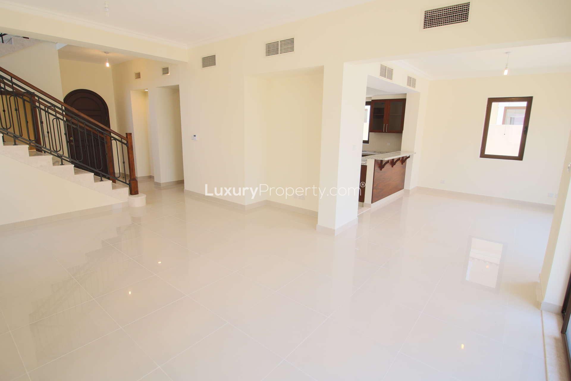 Spacious living area with large windows in Samara villa, Arabian Ranches 2 rental