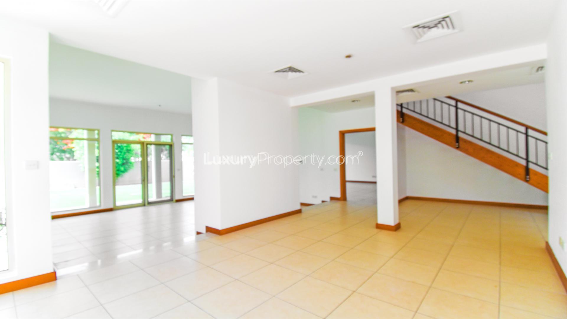 Charming 3-bedroom villa exterior with lush garden in Savannah, Arabian Ranches 2, Dubai