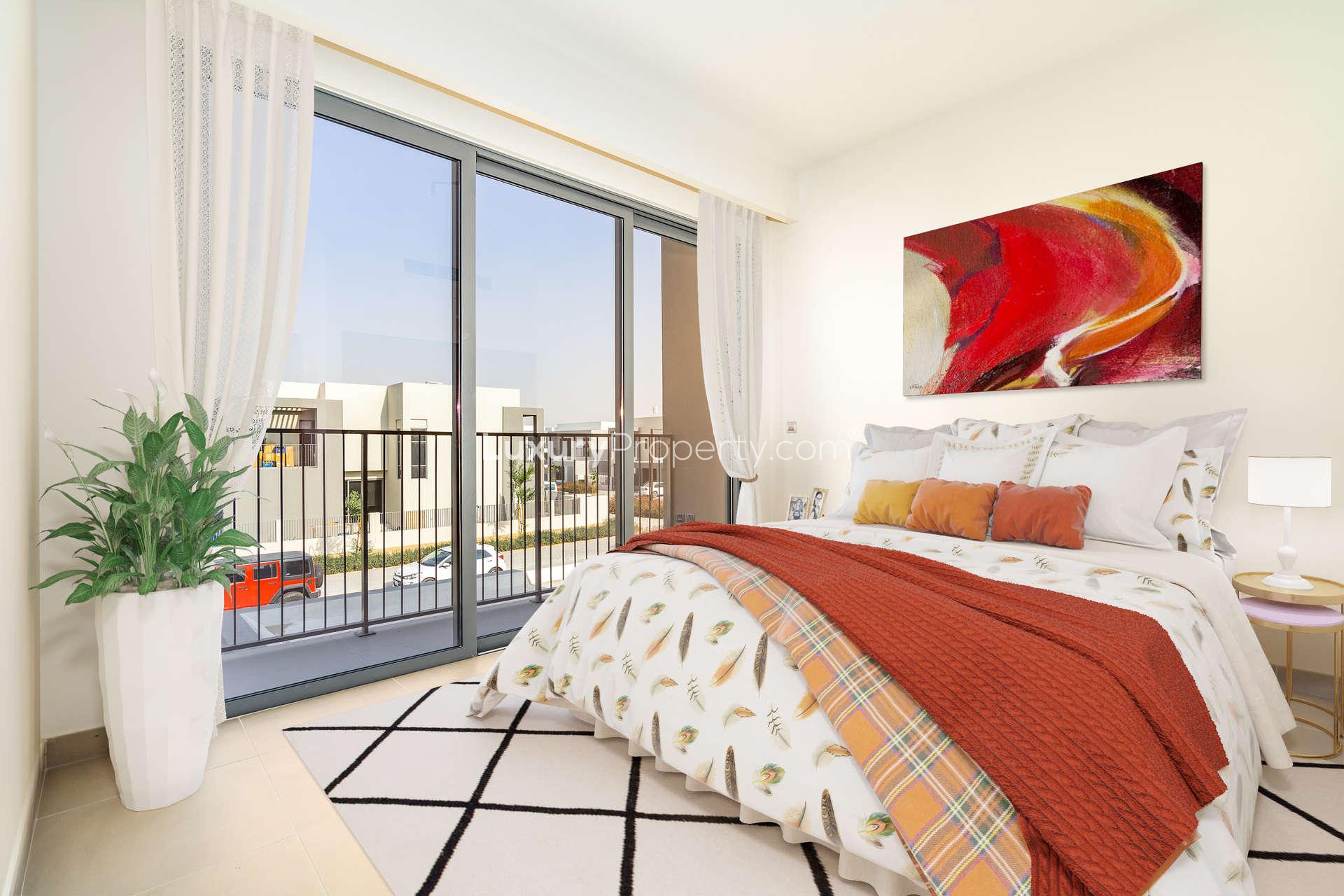 Modern kitchen in 3-bedroom villa for rent, Sidra, Dubai Hills Estate, with sleek design