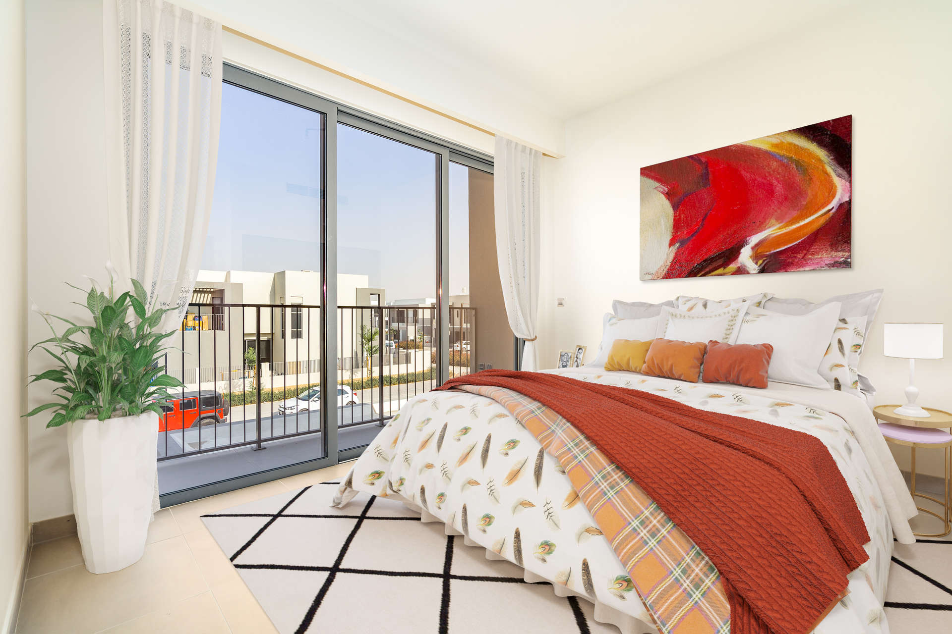 Modern kitchen in 3-bedroom villa for rent, Sidra, Dubai Hills Estate, with sleek design
