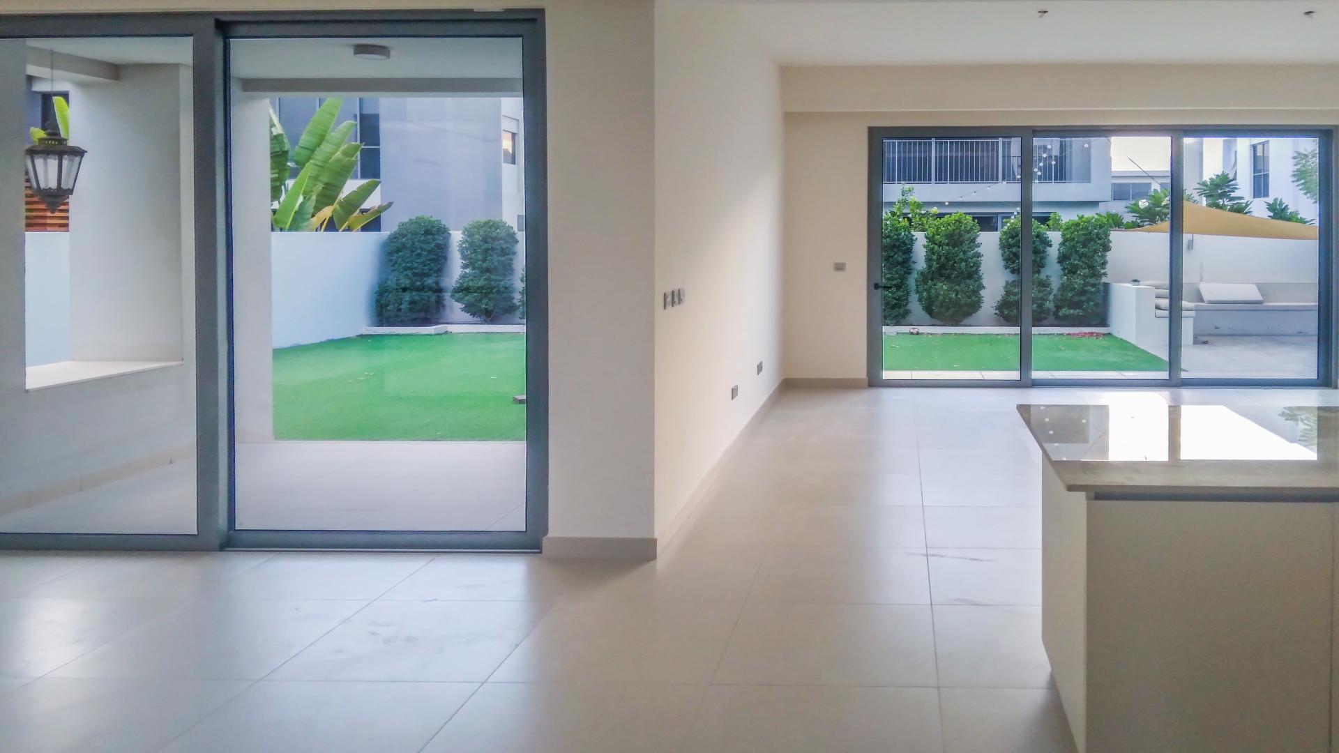 Private garden view of 3BR villa for rent in Sidra Villas, Dubai Hills Estate