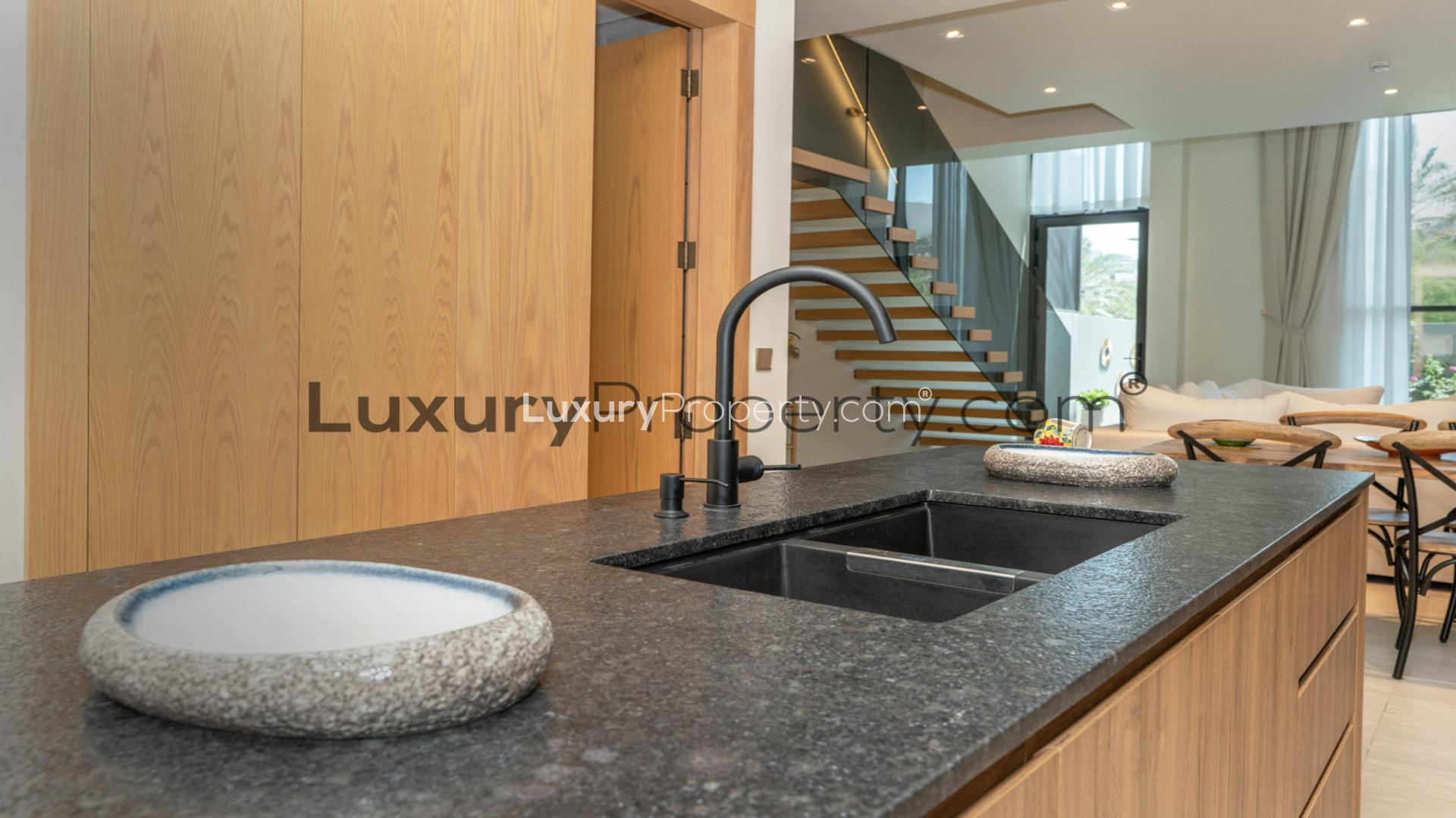 Elegant bedroom in 3-bedroom villa, The Autograph X, Jumeirah Village Circle, for rent