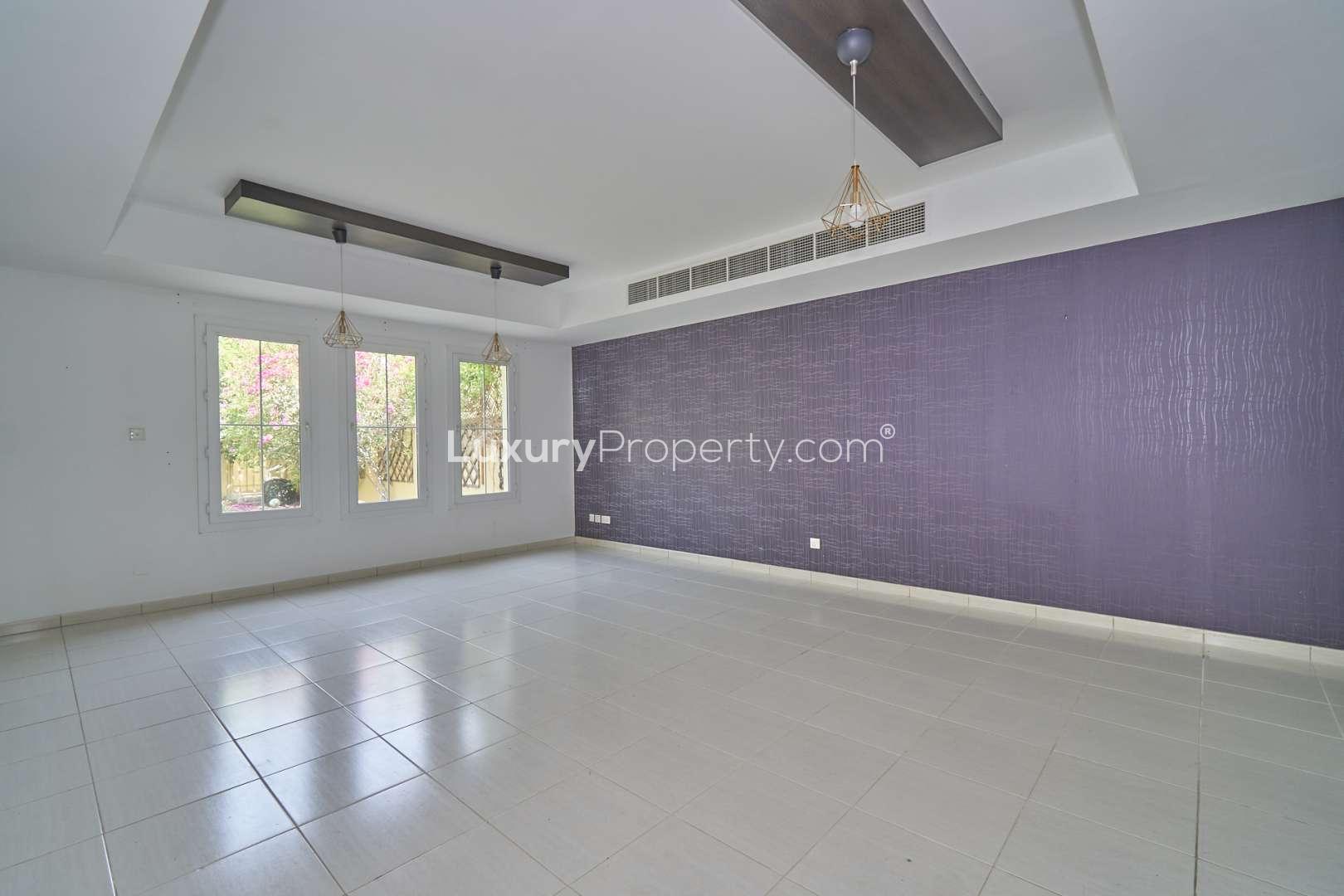 Spacious living room in 3-bedroom villa for rent, The Springs, opposite park and pool