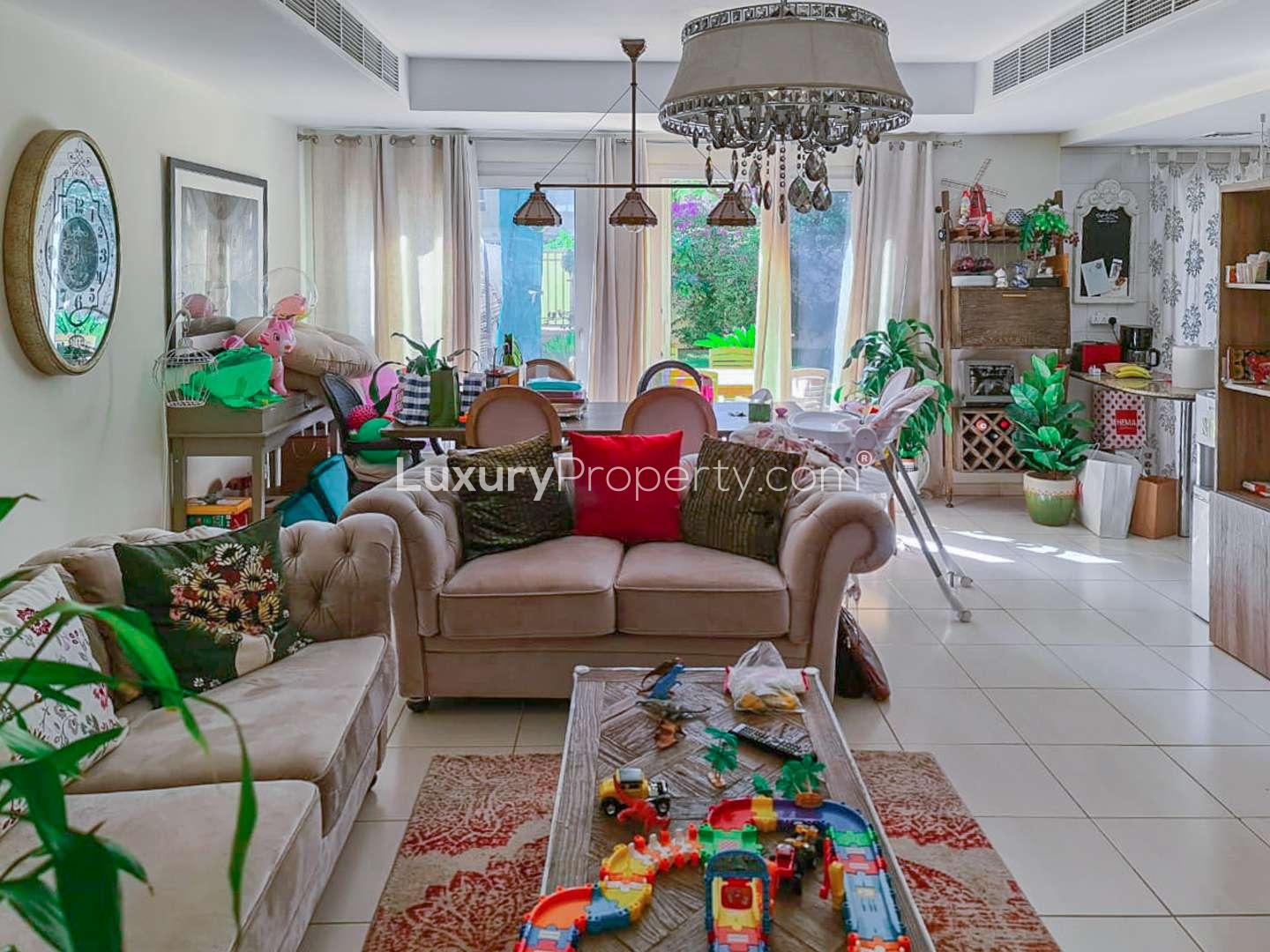 Charming garden view of 7-bedroom villa in Springs 8, Dubai, ideal for families