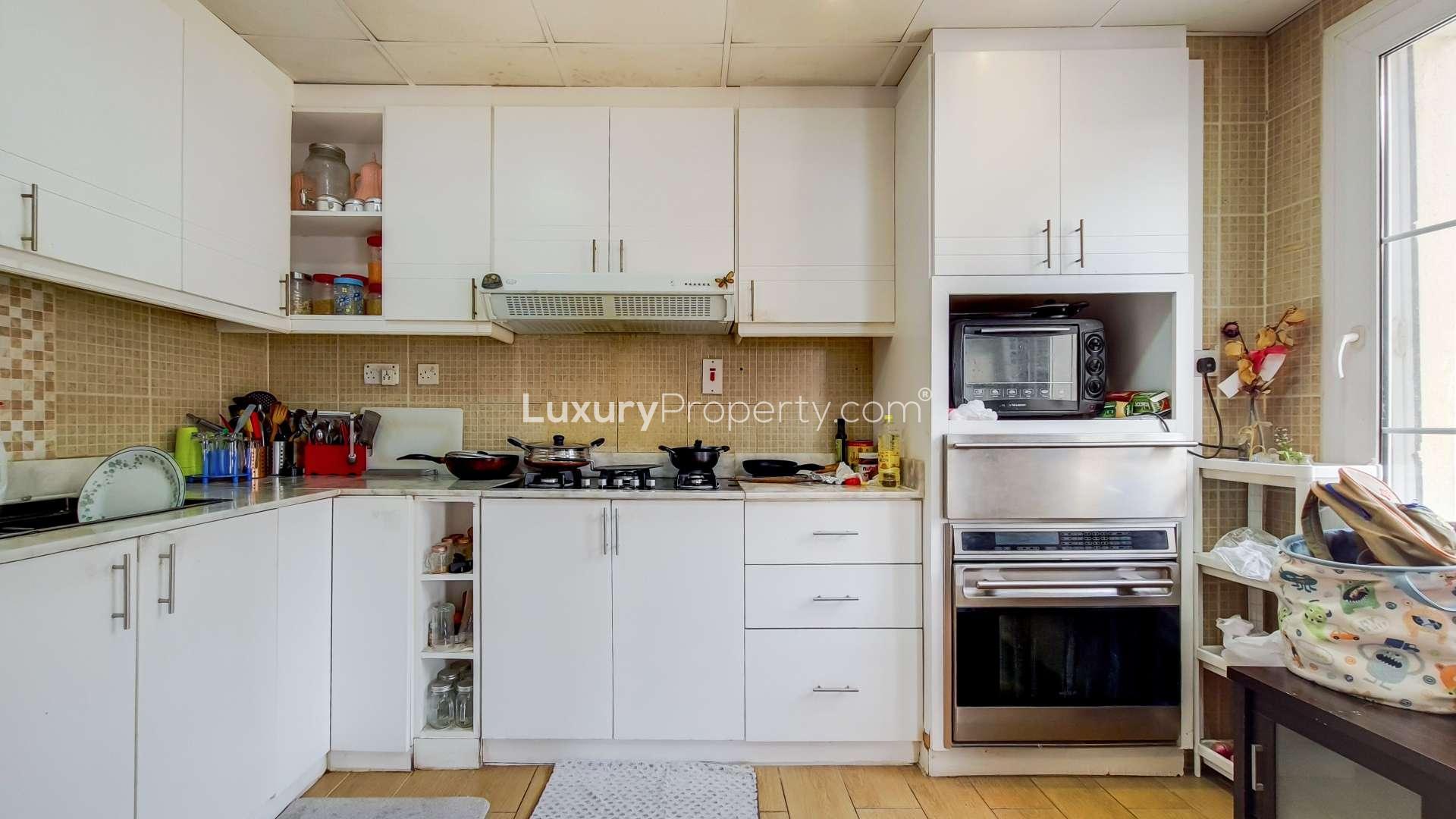 "Bright living and dining area in fully upgraded villa, Springs 7, available for rent.",Upgraded kitchen in 3-bedroom villa for rent, Springs 7, The Springs community