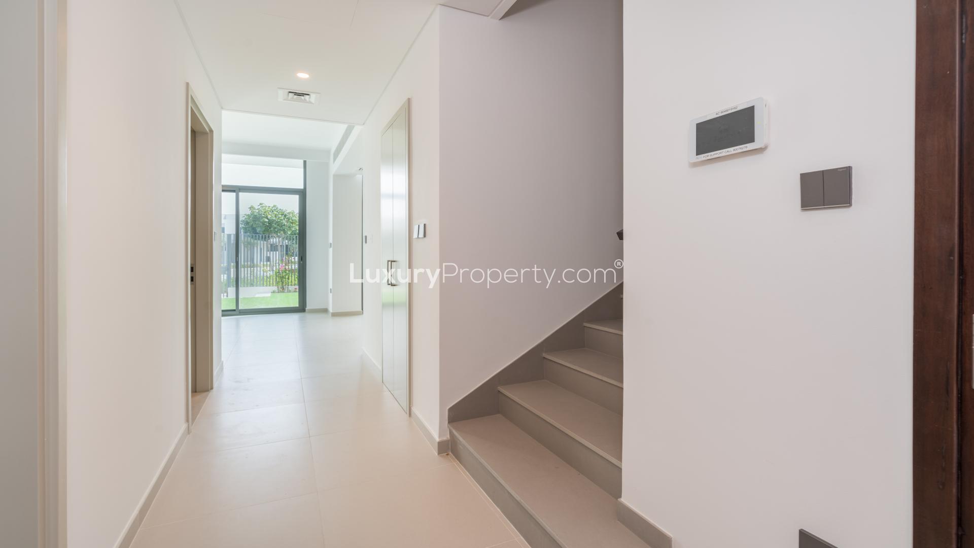 Luxurious villa garden view in Arabian Ranches III, Sun community, modern design, gated entrance