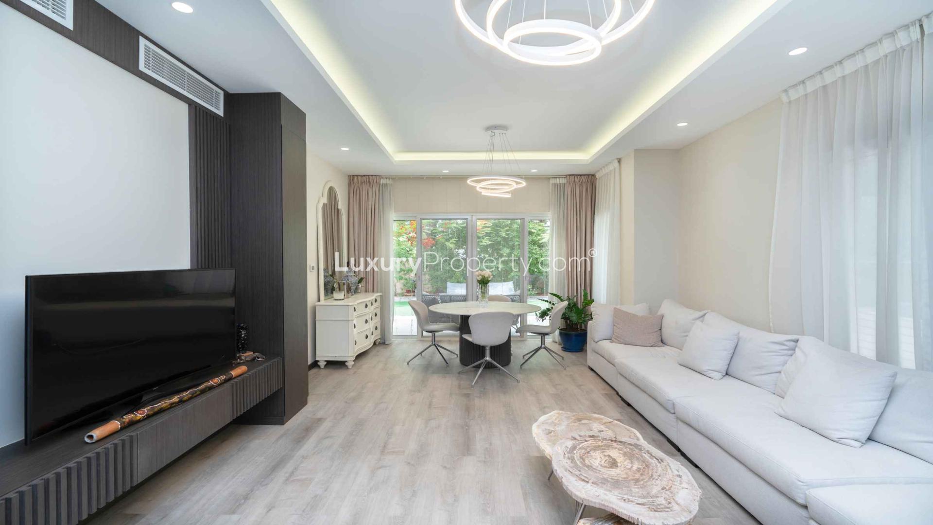 Outdoor spa area with hot tub and sauna at upgraded villa, The Springs 2