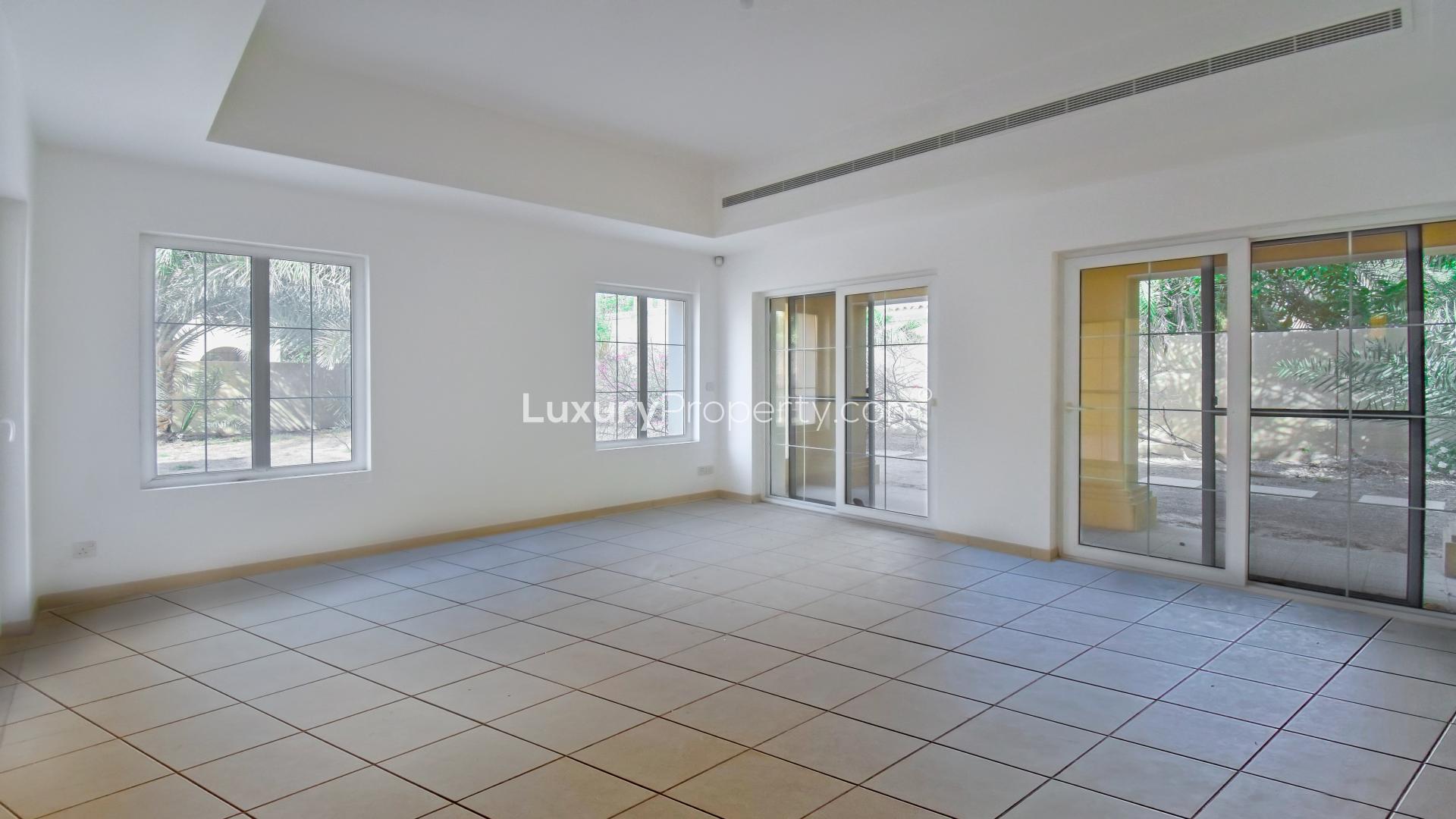 Alvorada Type A1 Villa exterior with garden in Arabian Ranches, for sale