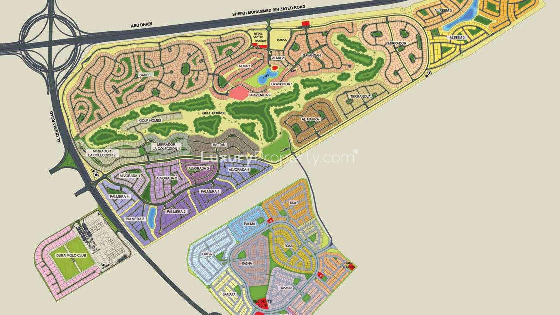 Arabian Ranches 2 Azalea villa exterior, spacious patio, surrounded by lush greenery