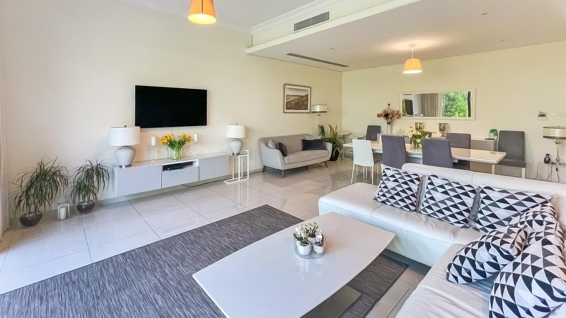 Spacious 3-bedroom villa facade with garden in Brookfield, Damac Hills for rent