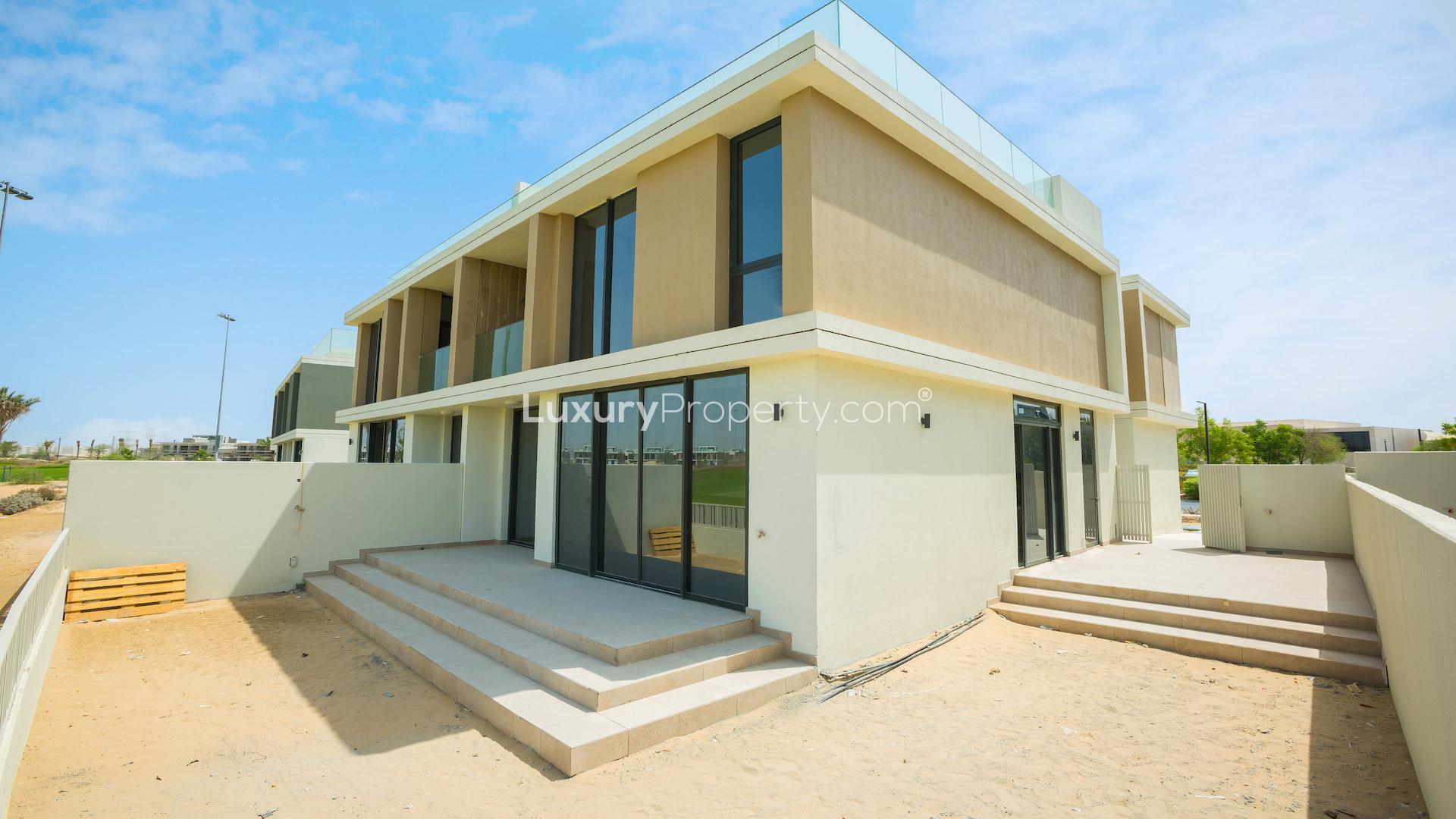Stunning 3-bedroom villa exterior in Club Villas, Dubai Hills Estate, for sale