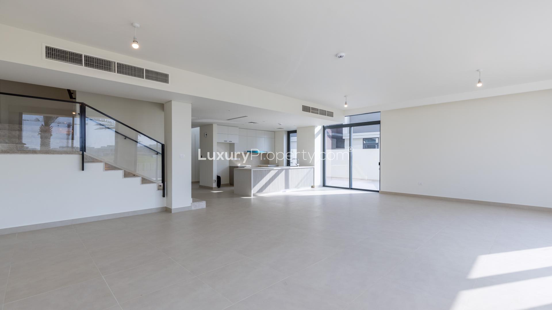 N/A,"Scenic golf course view from villa in Dubai Hills Estate, Club Villas community.",Modern villa kitchen with golf course view, Dubai Hills Estate, Club Villas