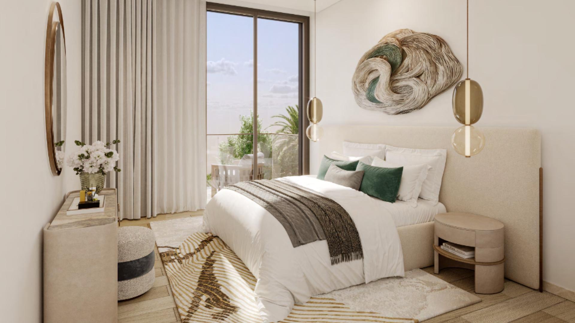 Elegant Nad Al Sheba townhouse bathroom with modern fixtures, double vanity, and soaking tub