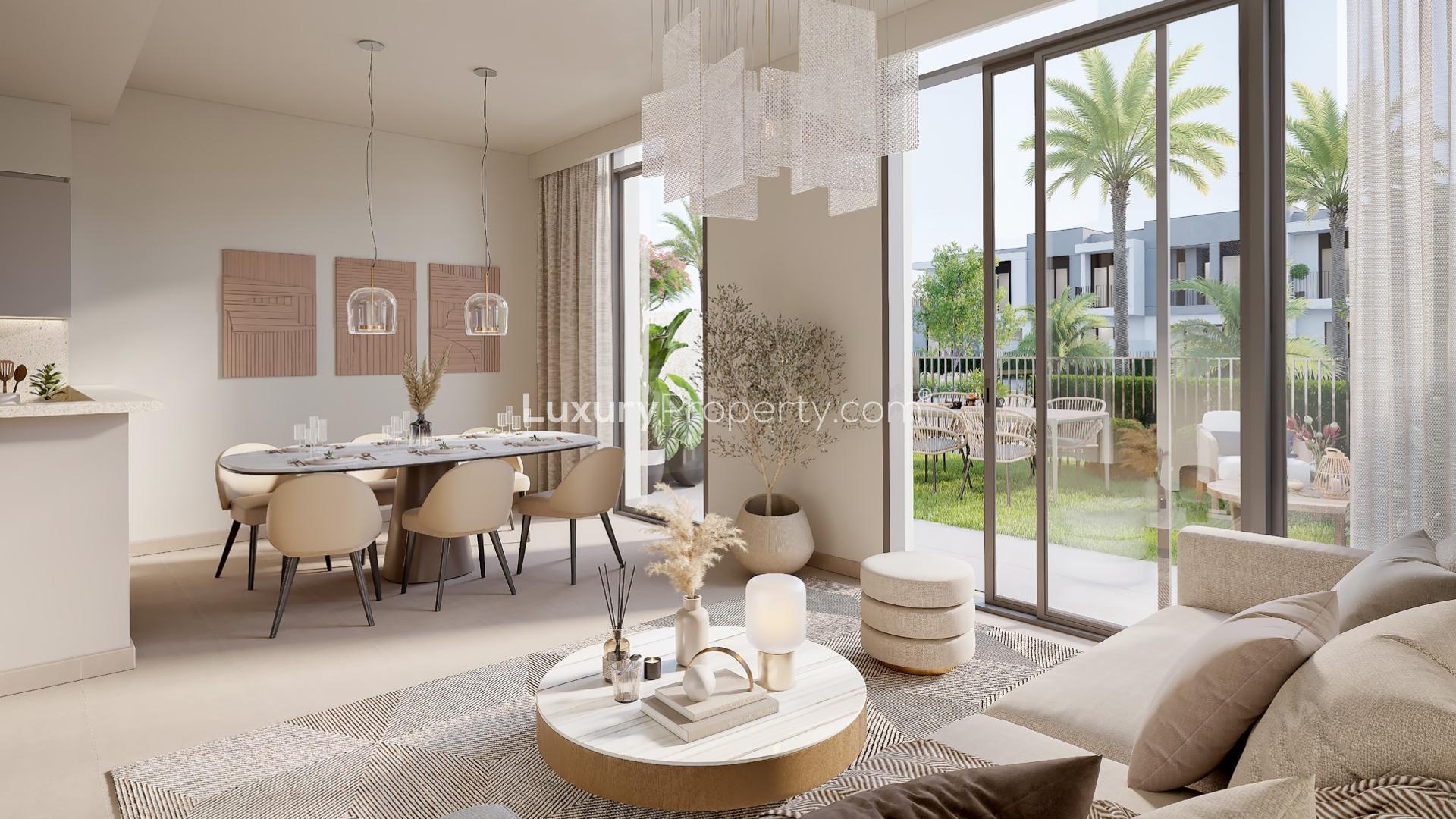 Modern three-bed villa in EMAAR South, Dubai South, with golf course views for sale
