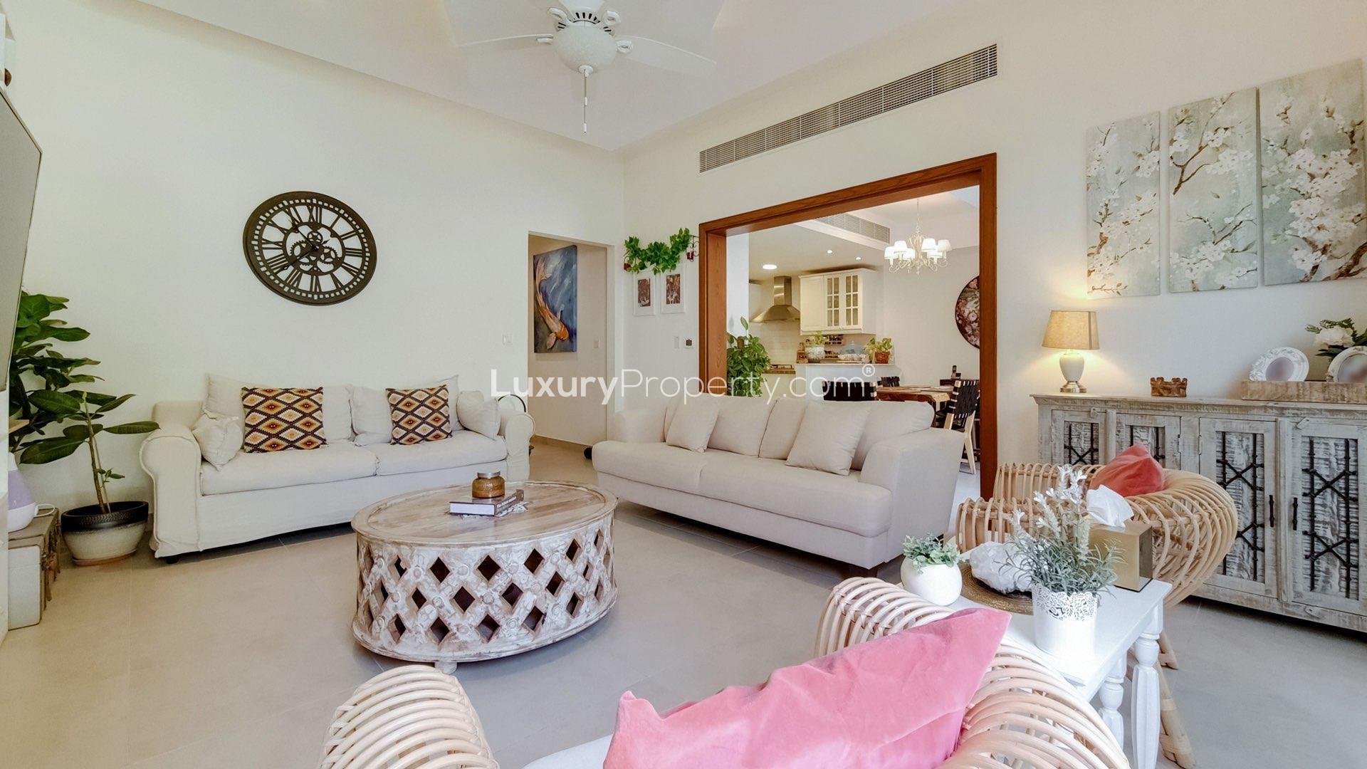 Living room in a beautiful turn-key family villa for sale in Maeen, The Lakes