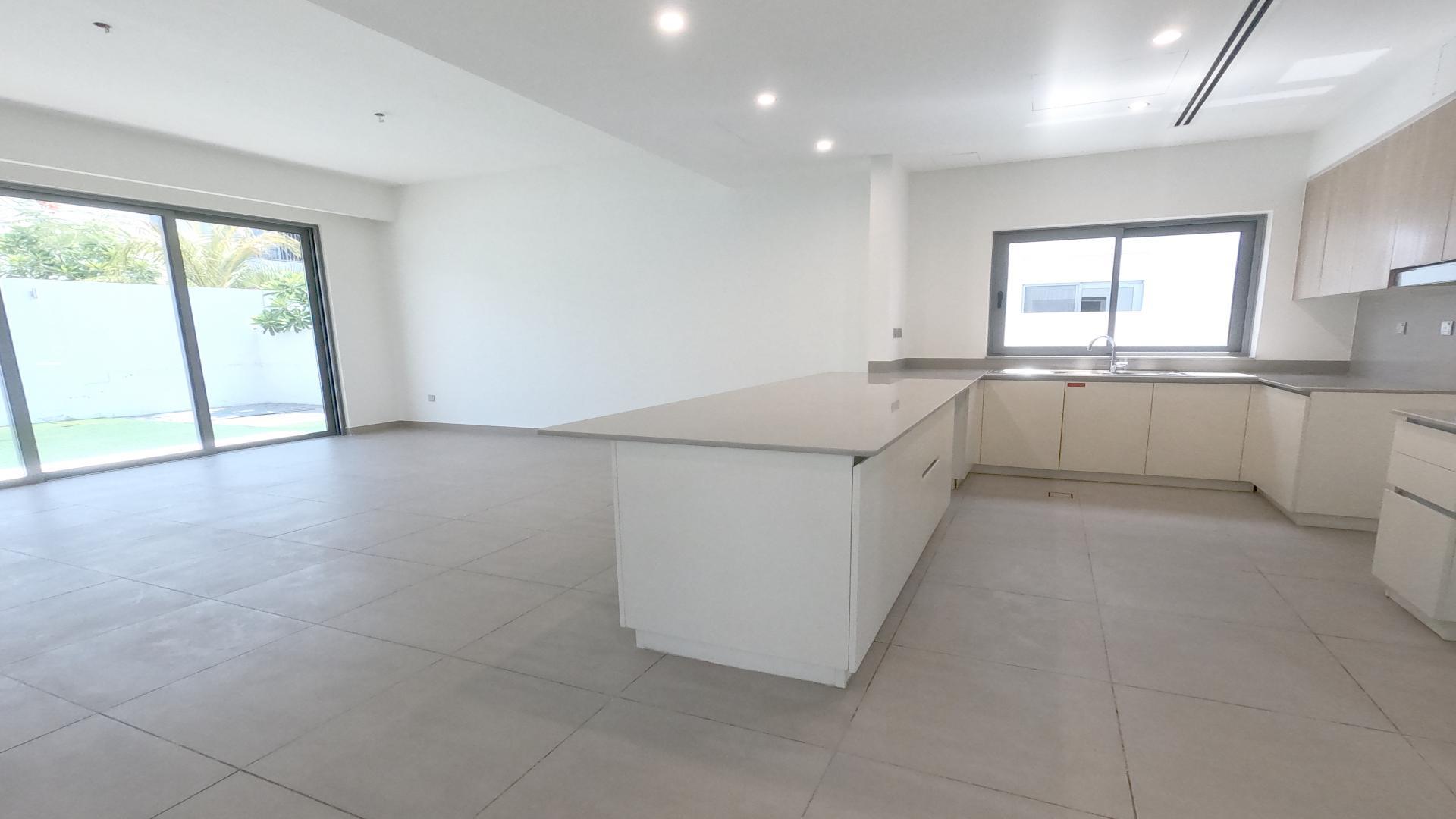 Modern kitchen interior in Sidra Villas, Dubai Hills Estate, single-row villa for sale