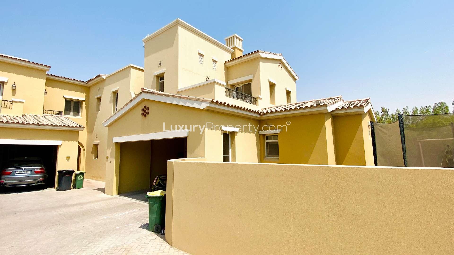 3 Bedroom Villa Exterior in Palmera, Arabian Ranches, Dubai with Garage and Driveway