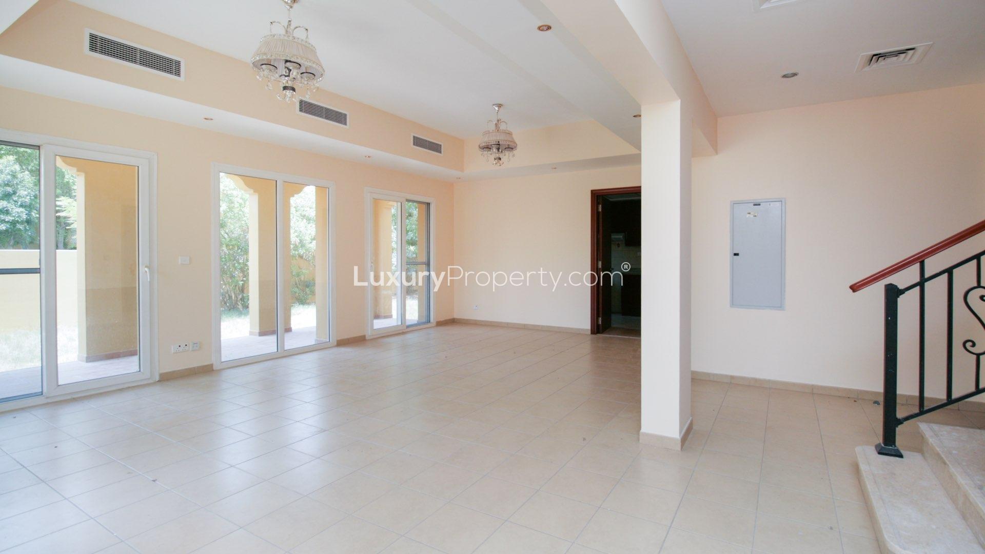 Villa exterior on large corner plot in Palmera, Arabian Ranches, for sale