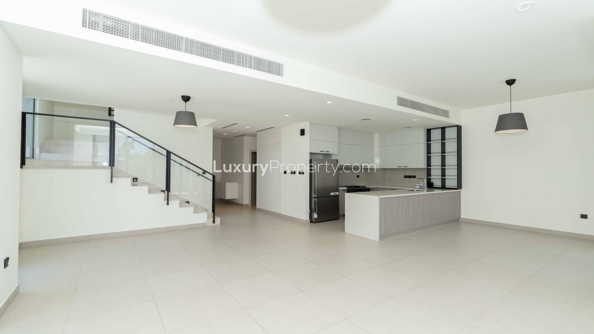 Golf Grove Villa exterior with driveway in Dubai Hills Estate, available for sale